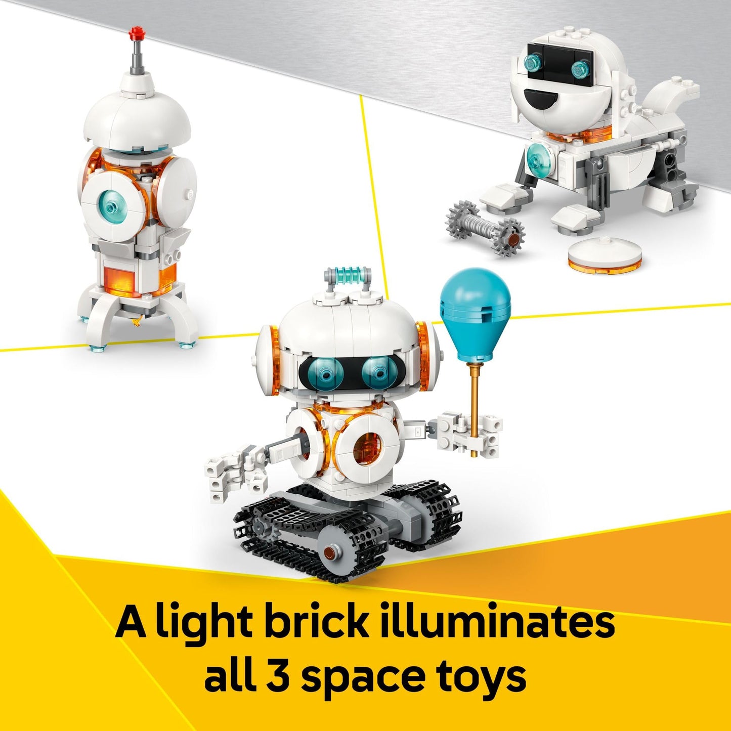 LEGO Creator 3-in-1 Space Robot 31164 Building Kit – Build Robot, Spaceship, or Space Dog – STEM Toy for Kids, Great Gift for Boys & Girls 8+