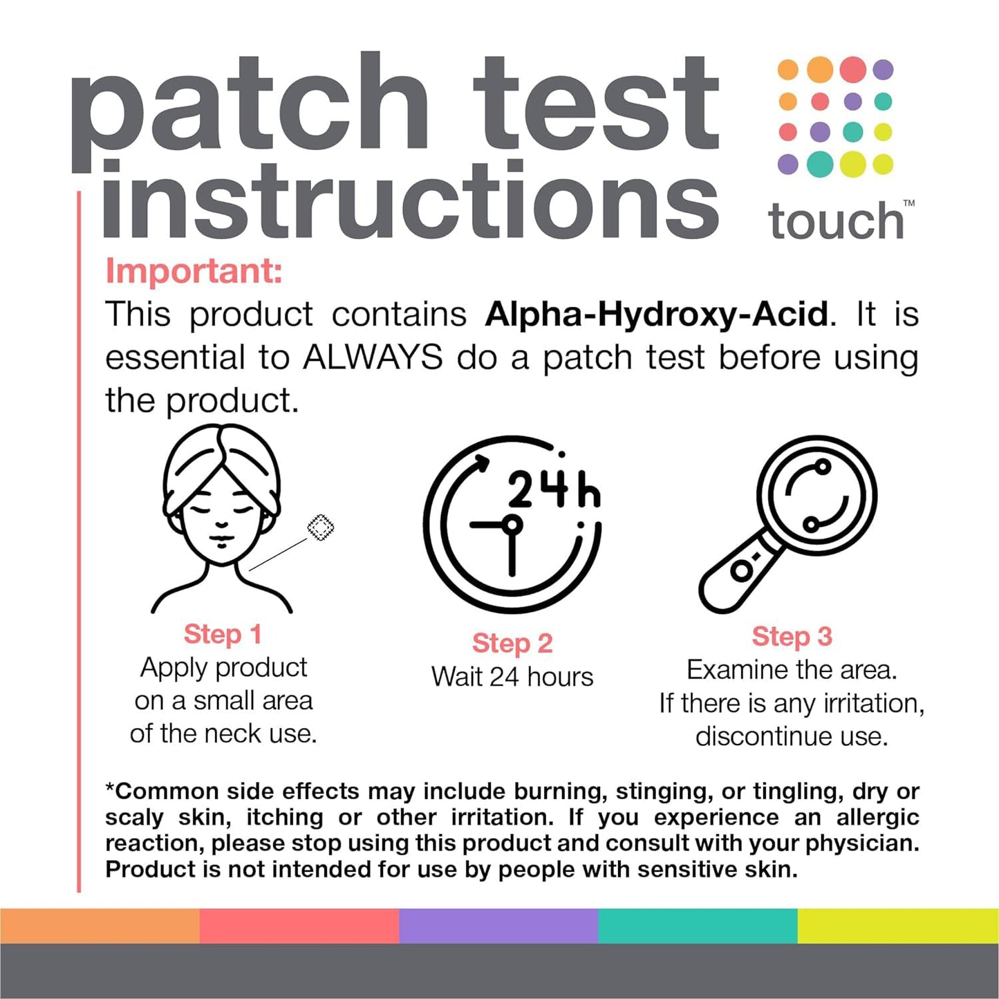 TOUCH 20% Glycolic Acid Pads – Exfoliating AHA Peel Wipes for Dullness, Pores, Scars, Fine Lines & Uneven Skin, 50 Count