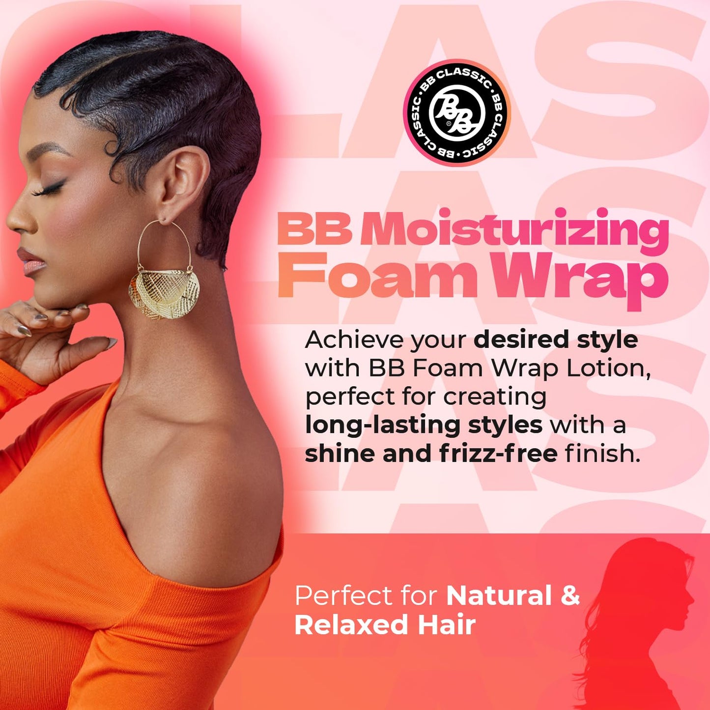 Bronner Bros BB Foam Wrap Lotion with Olive Oil | Moisturizing, Alcohol-Free Formula for Natural & Relaxed Hair | Defines Curls & Sets | 8 oz