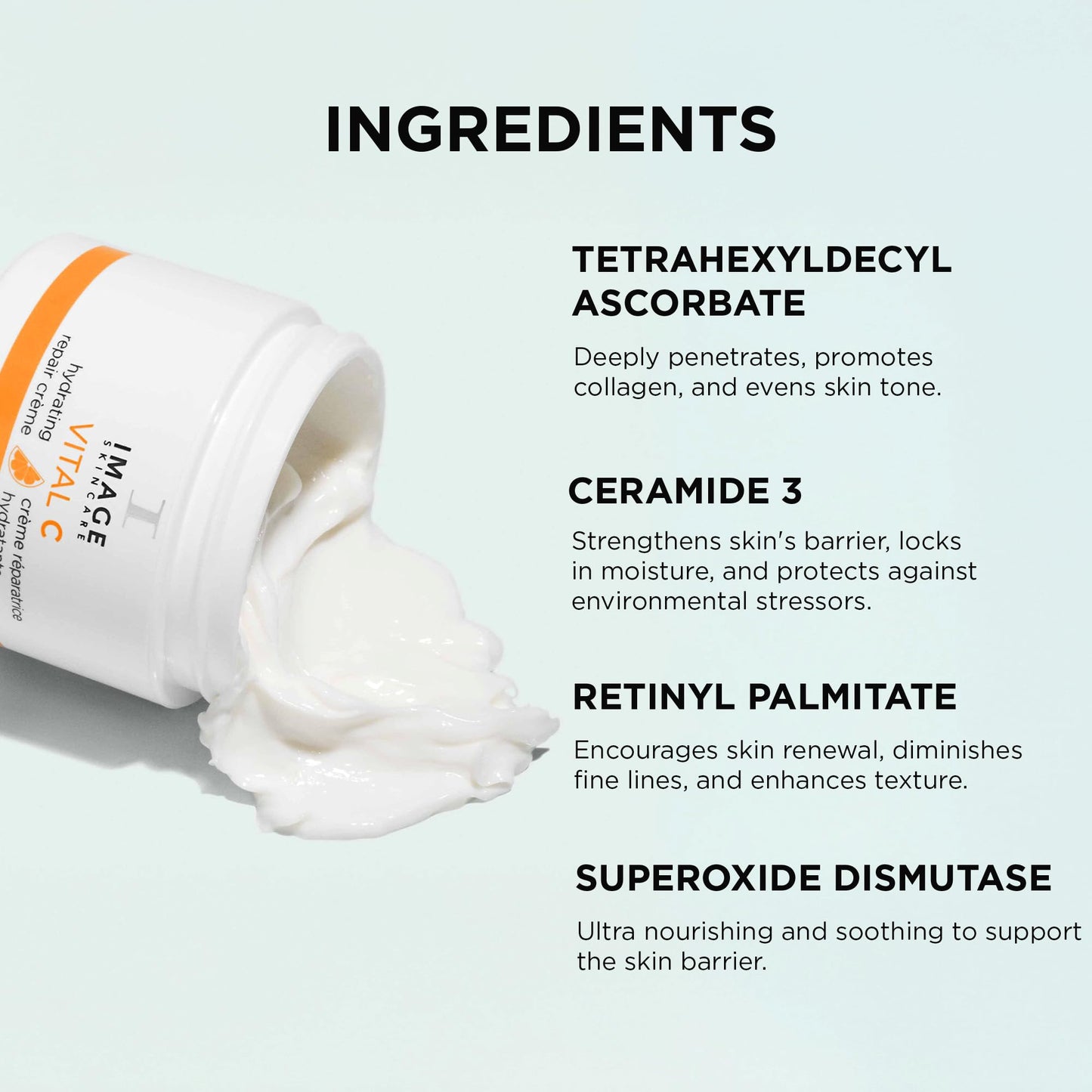 IMAGE Skincare, VITAL C Hydrating Repair Crème, Holiday Beauty Stocking Stuffer, Face Night Cream with Hyaluronic Acid, Discovery Size, 1oz