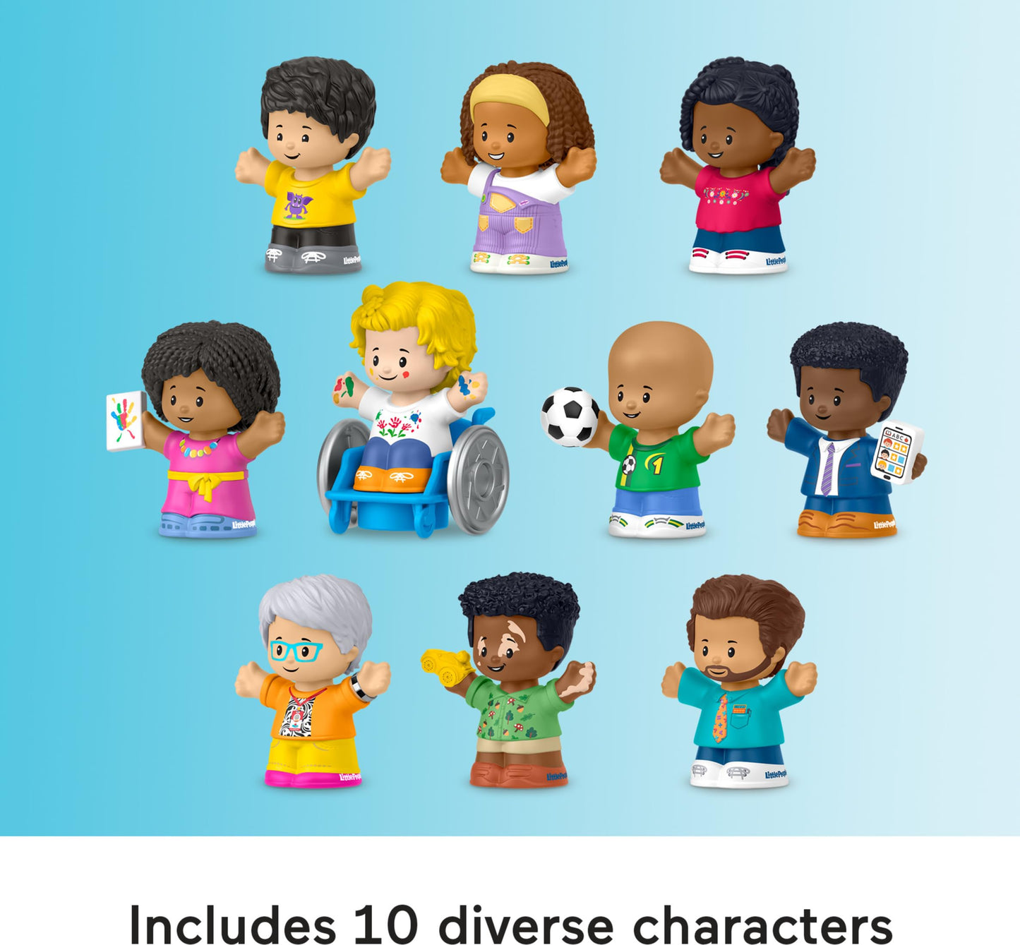 Fisher-Price Little People Toddler Toys Classroom Figures 10-Piece Set for Preschool Pretend Play for Kids Ages 1+ Years (Amazon Exclusive)