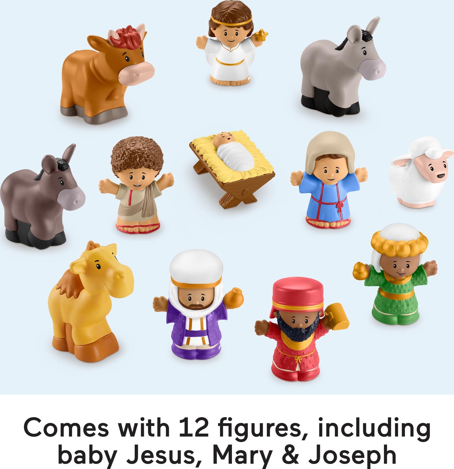 Fisher-Price Little People Toddler Toy Nativity Set with Music Lights & 18 Pieces for Christmas Pretend Play Kids Ages 1+ Years
