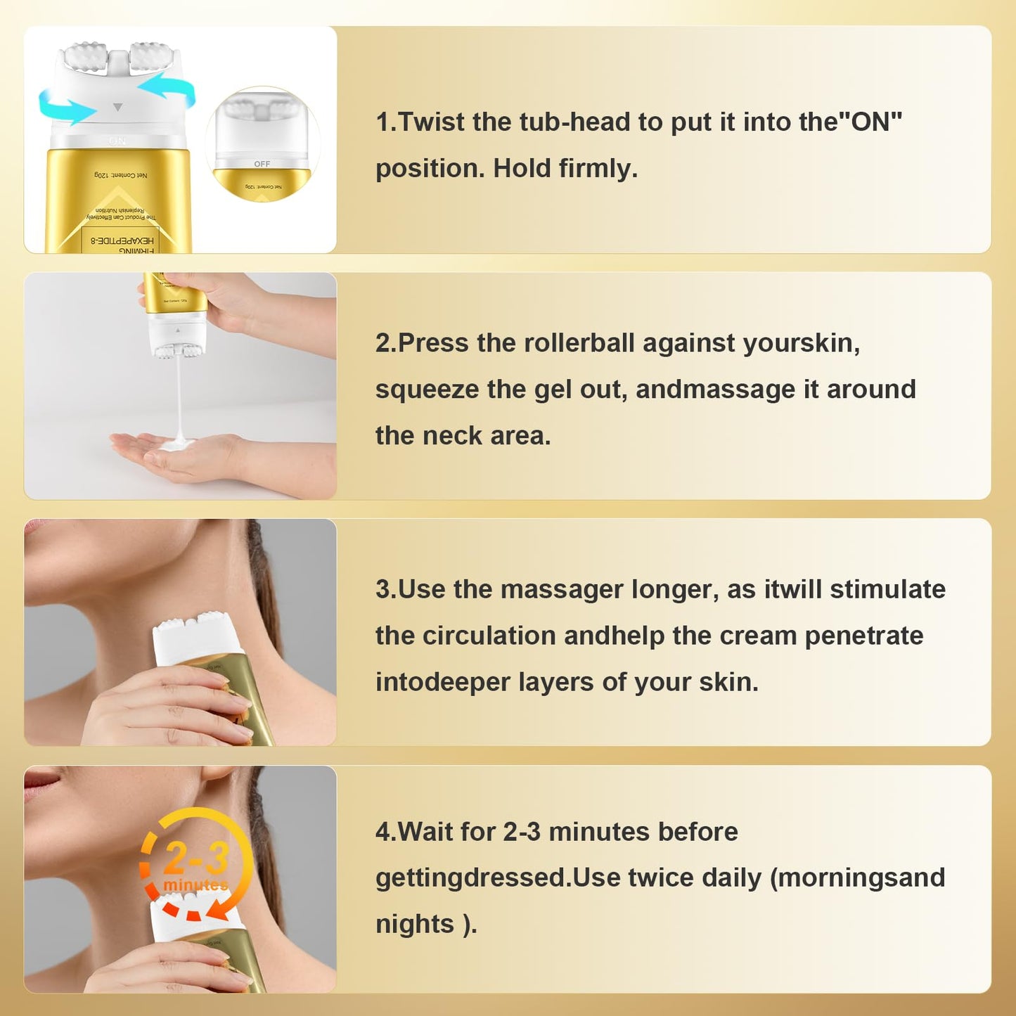 AH-8 Firming Neck Cream for Crepey Skin – Hexapeptide Moisturizing & Tightening Lotion for Women & Men, Day & Night Use