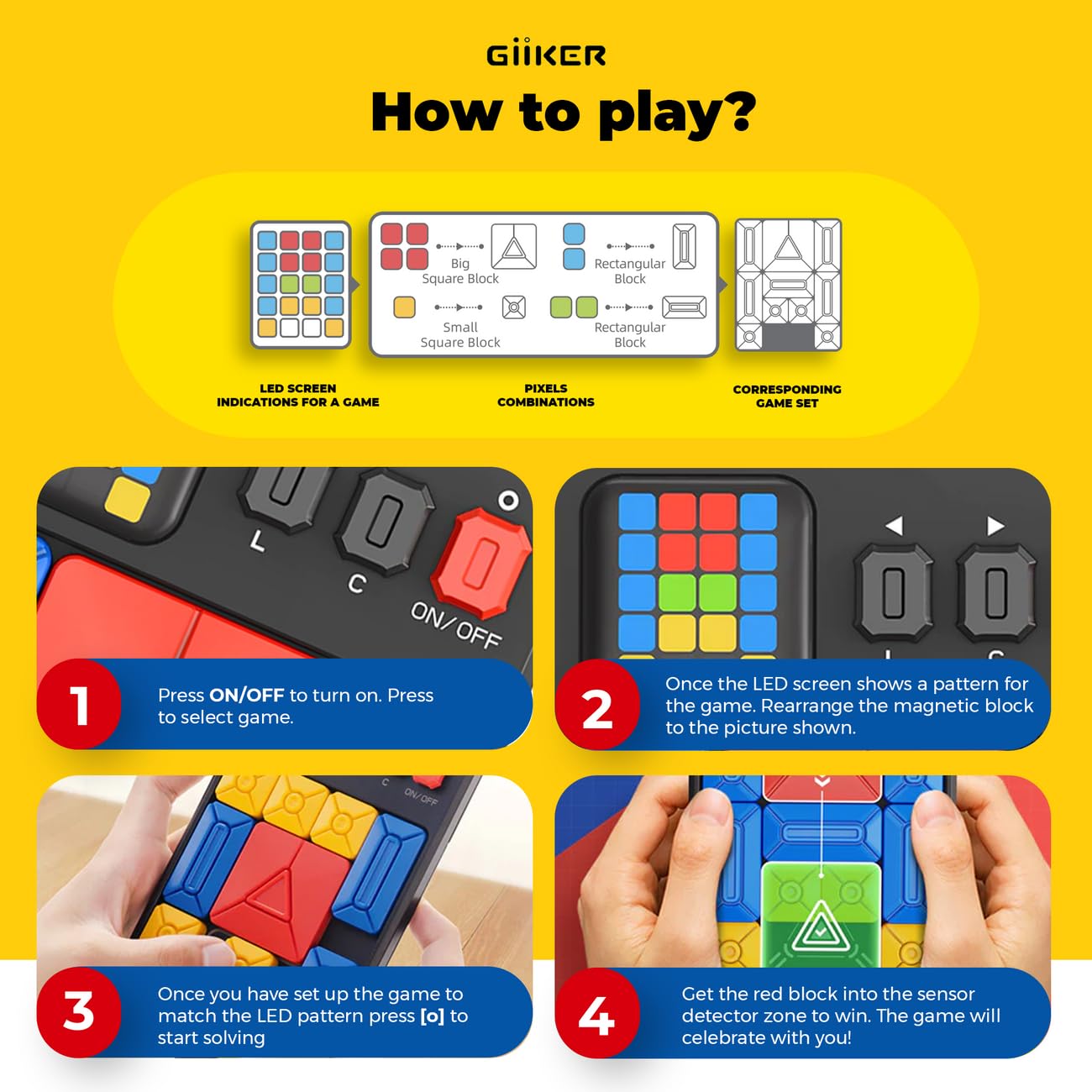 GiiKER Super Slide Puzzle Game – 500+ Brain Teaser Challenges, Smart Toy for Kids & Teens, Travel Game, Road Trip Activity & Gift for Boys & Girls