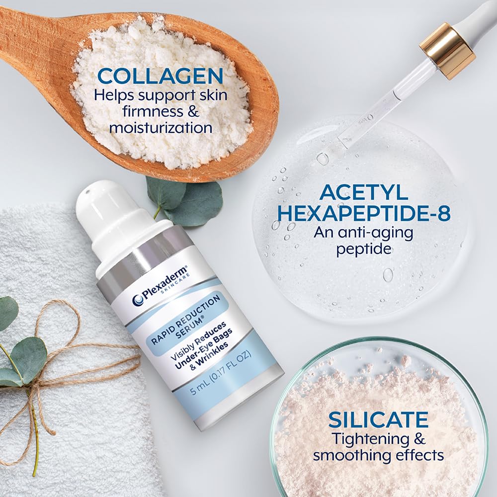 Plexaderm Rapid Reduction Eye Serum – Instantly Reduces Under-Eye Bags, Wrinkles, Dark Circles & Fine Lines, Anti-Aging Pump