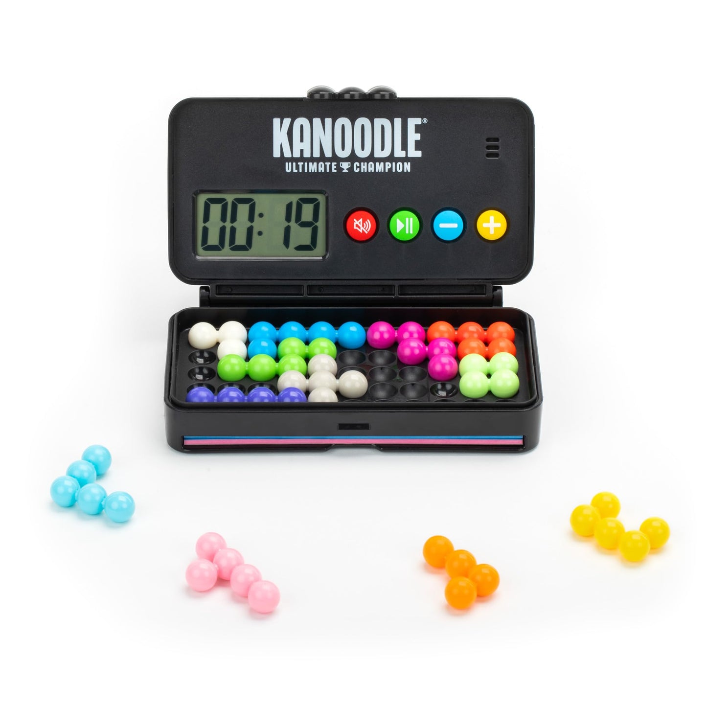 Kanoodle Ultimate Champion – 3D Brain Teaser Puzzle with Timer, Handheld Travel Logic Game for Single Player, Gift for Ages 7+