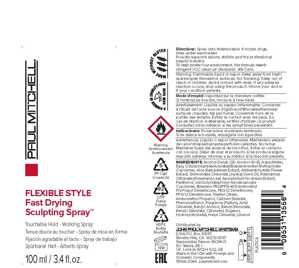 Paul Mitchell Fast Drying Sculpting Spray, Medium Hold, Touchable Finish, For All Hair Types, 3.4 fl oz