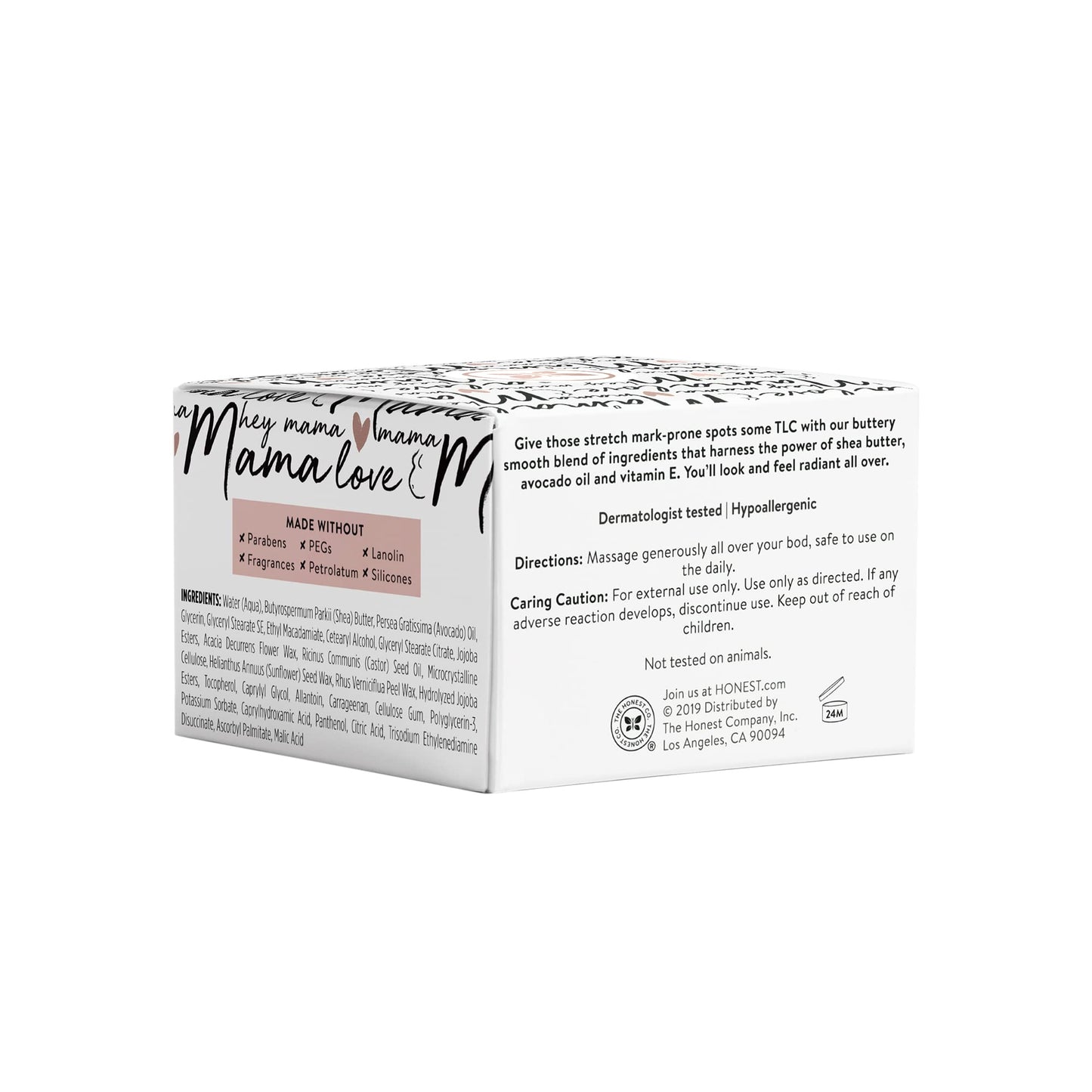 The Honest Company Honest Mama Rock The Bump Body Butter | Moisturizing Stretch Mark Cream | Shea Butter, Avocado Oil, Vitamin E | Hypoallergenic + Dermatologist Tested | 4 oz