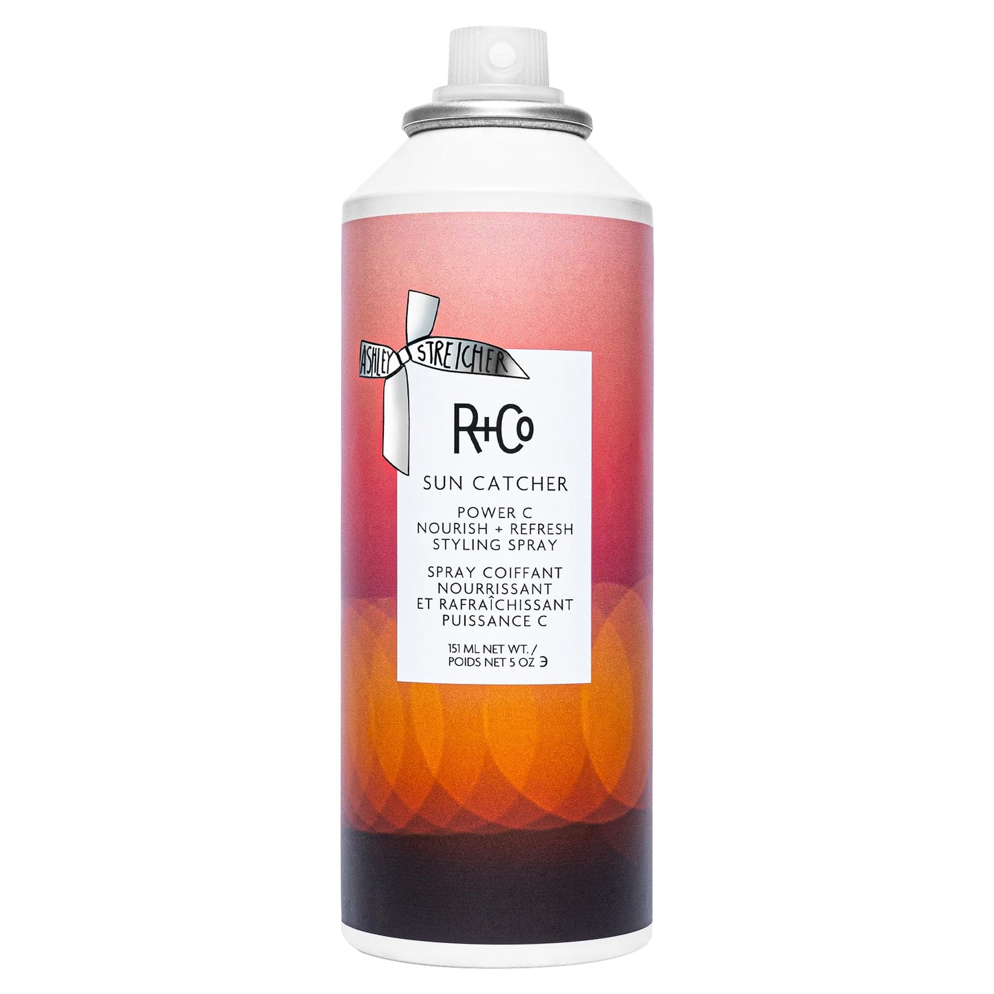 R+Co SUN CATCHER Power C Nourish + Refresh Styling Spray | Vitamin C Leave-In Mist | 450°F Heat, UV & Pollution Protection | Hydrating & Vegan | 5 oz