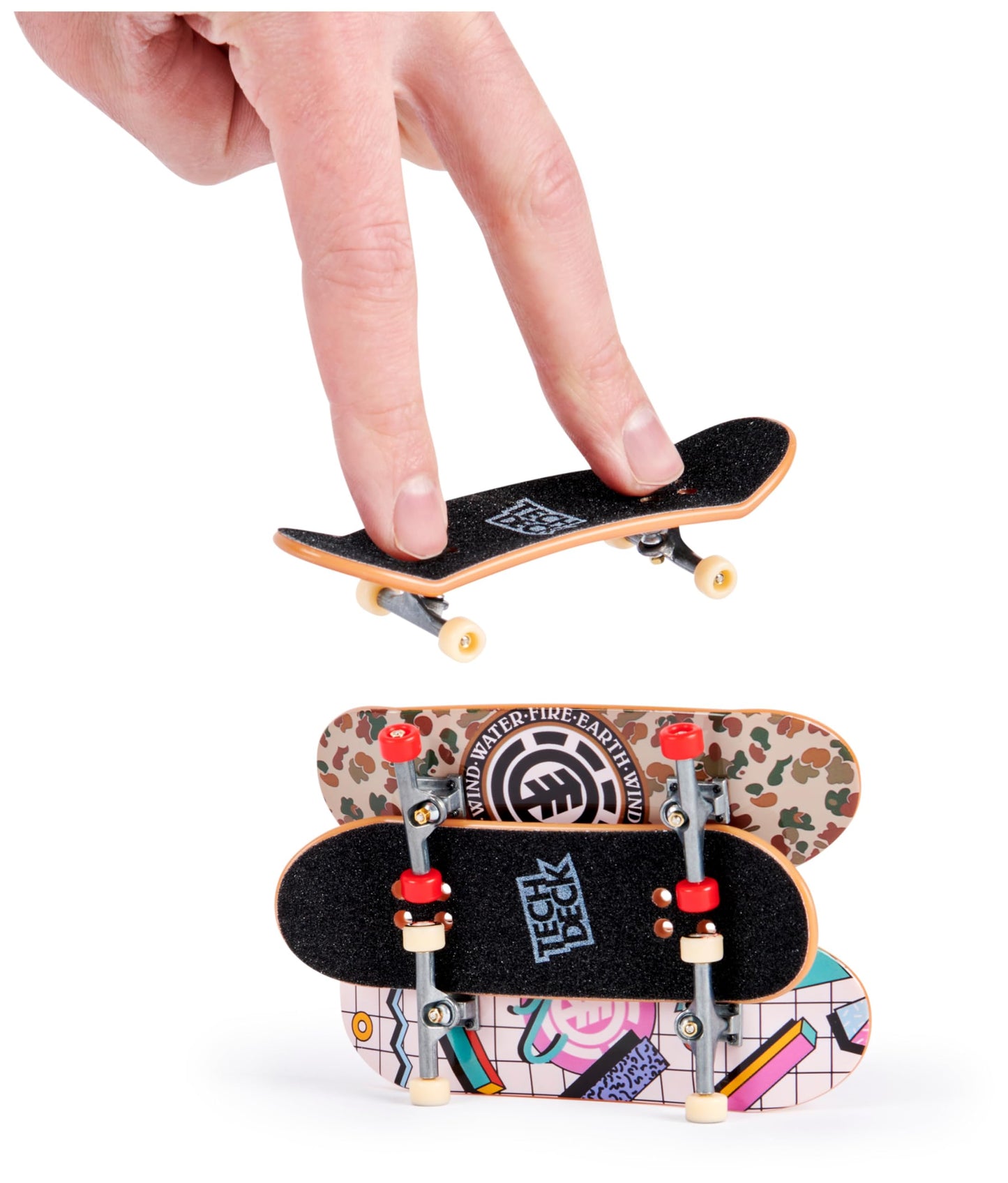 TECH DECK, Ultra DLX Fingerboard 4-Pack, Element Skateboards, Collectible and Customizable Mini Skateboards, Kids Toy for Ages 6 and up