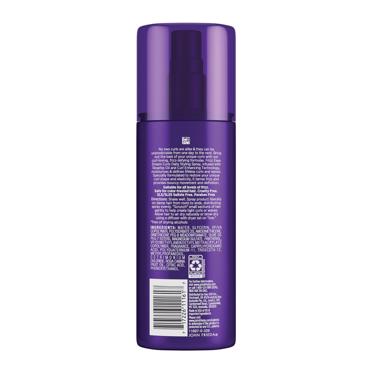 John Frieda Anti Frizz, Frizz Ease Dream Curls Daily Styling Spray for Curly Hair, Magnesium-enriched Formula, 6.7 Oz