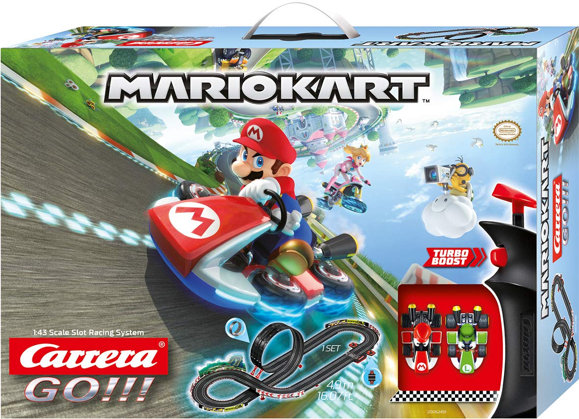 Carrera GO Electric Powered Slot Car Racing Kids Toy Race Track Set 1:43 Scale, Mario Kart