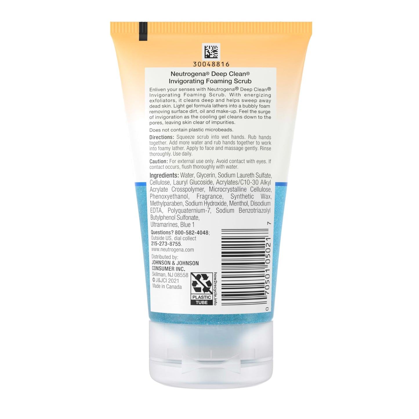Neutrogena Deep Clean Foaming Exfoliating Face Wash – Gentle Gel Scrub with Glycerin to Remove Dirt, Oil & Makeup, 4.2 fl. oz