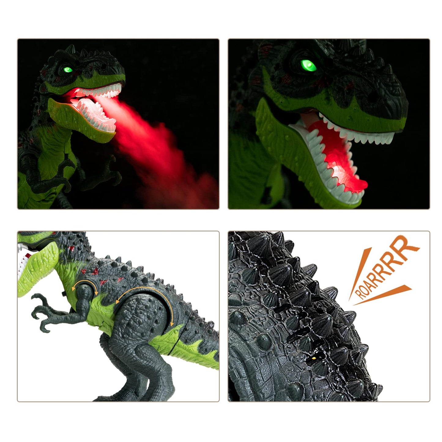 AHCo Trex Dinosaur Toy for Kids 3-7 – Small Electric Walking T-Rex with Light, Sound & Spray, Toddler Boys Gift