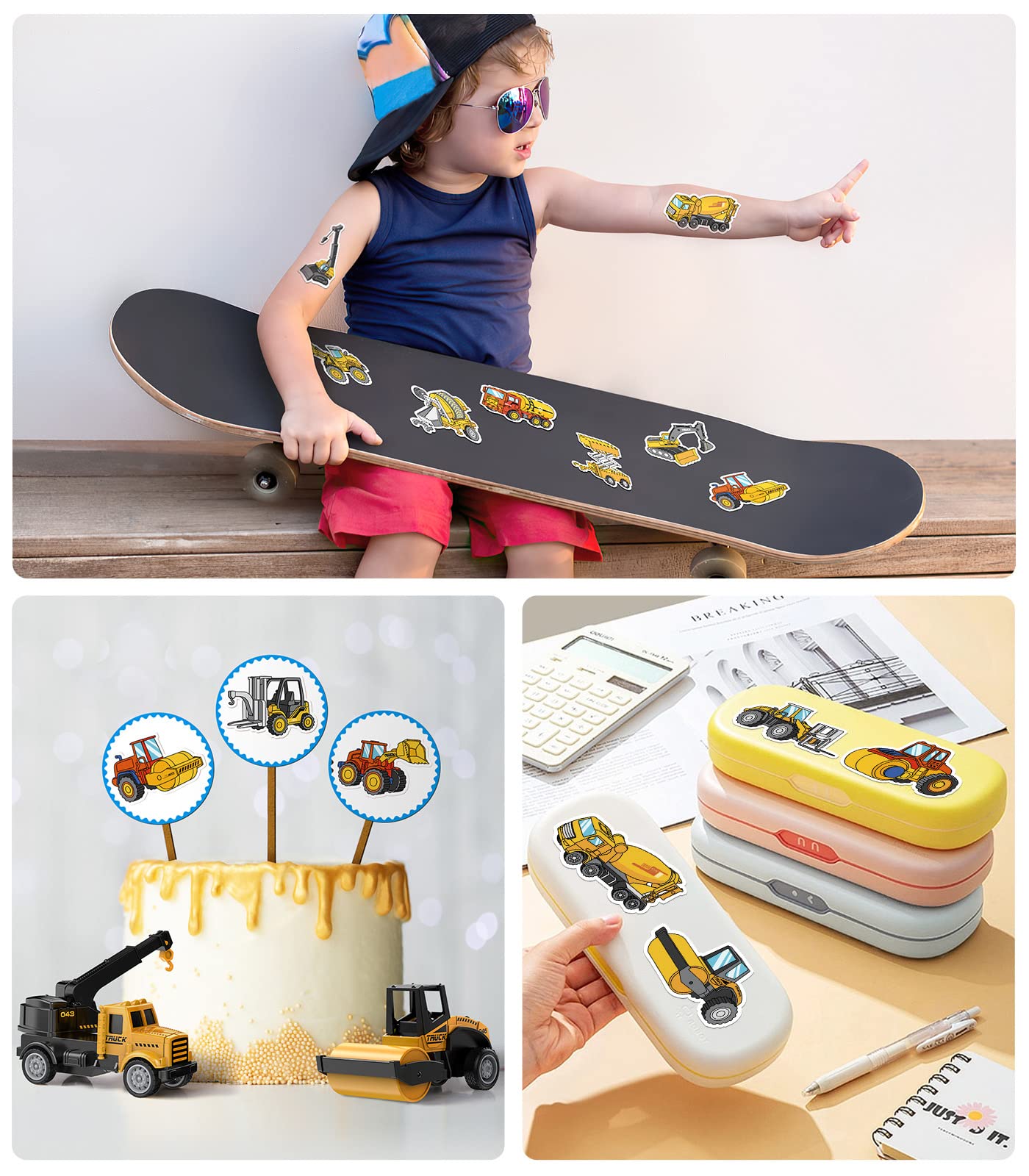 Mini Die-Cast Construction Truck Toys for Kids Ages 3-8 – Dump Truck, Excavator & More with Stickers for Outdoor & Sandbox Play