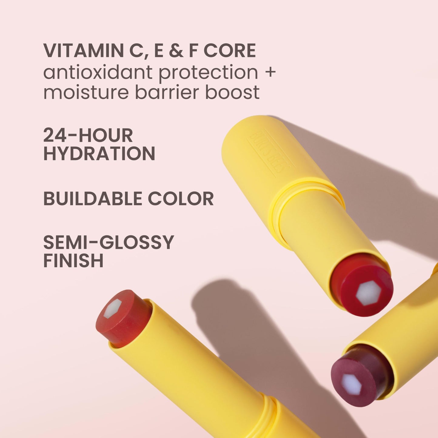 Burt’s Bees Tinted Boosted Balm, Misty Mauve – 24H Hydrating Lip Moisturizer with Natural Beeswax, 100% Natural Origin, Stocking Stuffer, 0.16 oz