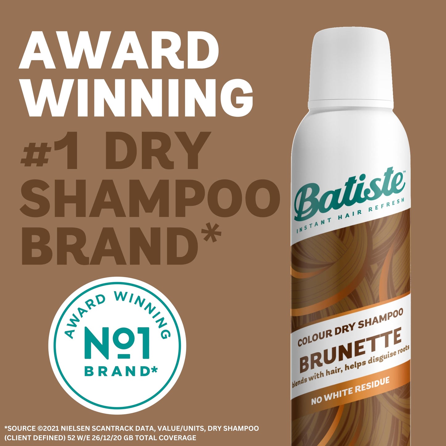 Batiste Dry Shampoo, Medium and Brunette, 6.73 Fluid Ounce (Packaging May Vary)