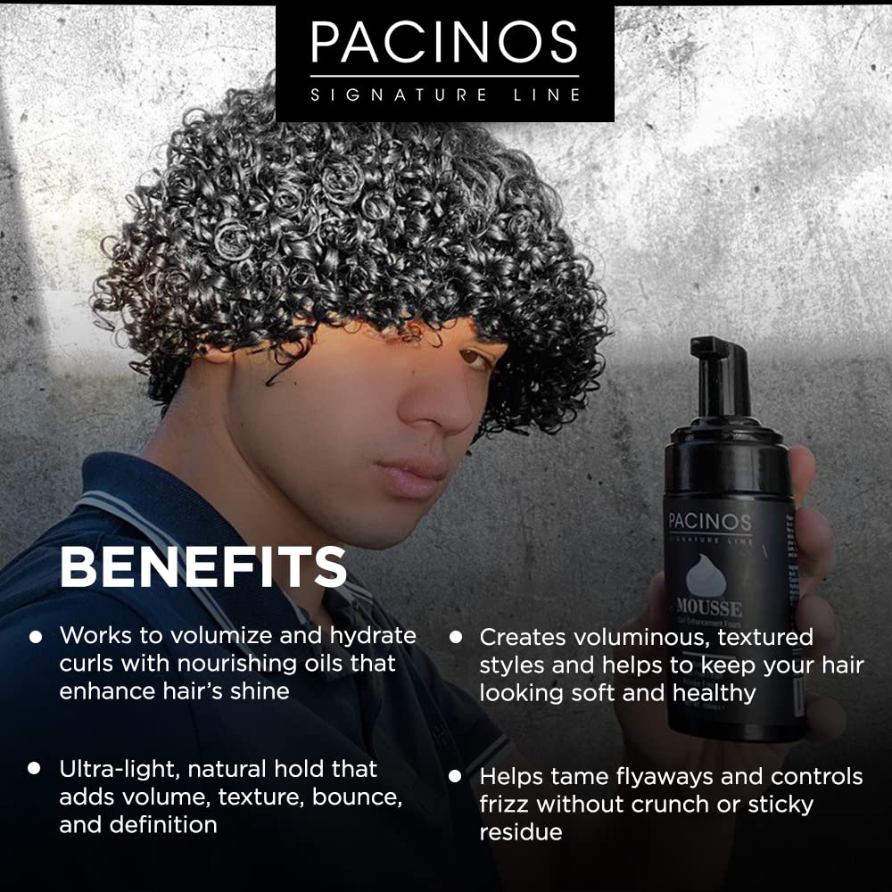 Pacinos Signature Line Curl Enhancing Mousse - Light Hold Hair Mousse and Styling Foam