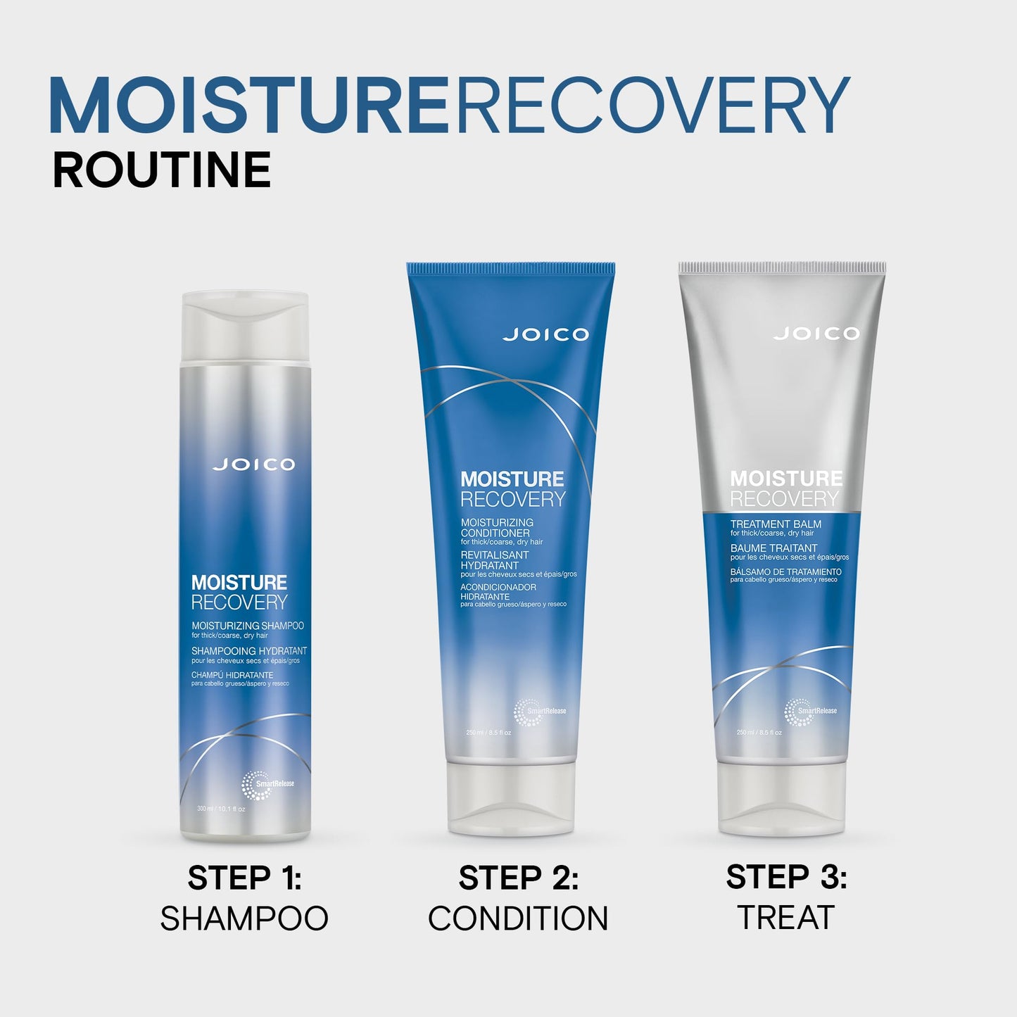 Joico Moisture Recovery Treatment Balm for Thick, Coarse, Dry Hair | Restores Moisture, Smoothness & Strength | Reduces Breakage & Frizz | 8.5 Fl Oz