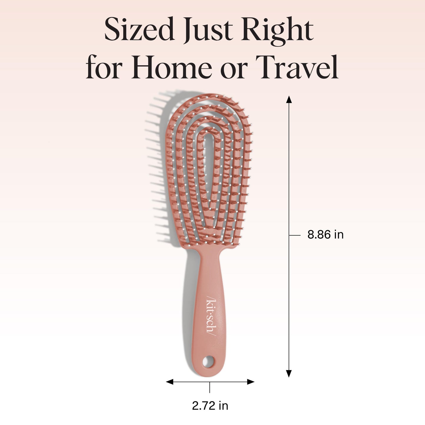 Kitsch Detangler Brush – Flexible Terracotta Hair Brush for Women, Men & Kids | Ultra-Smooth Bristles for Wet or Dry Curly Hair, No Pulling or Breakage