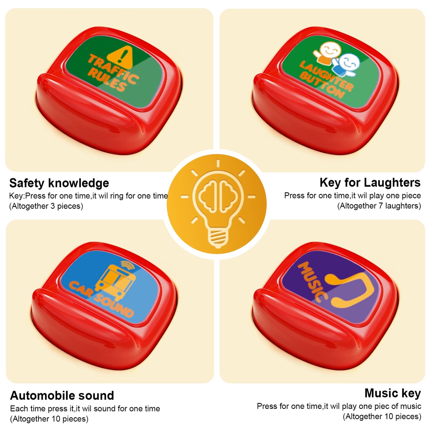 HONGTUO School Bus Toy with Sound and Light, Simulation Steering Wheel, Toddlers School Bus with Music Education, Gift for 1-3-5 Boys & Girls