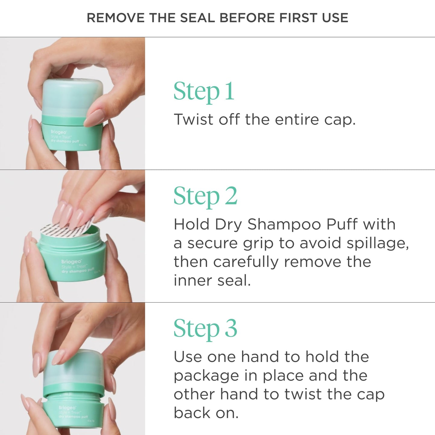 Style & Treat Dry Shampoo Puff - Universal for All Hair Colors - Mattifying Dry Shampoo Powder - Non-Aerosol, Talc Free, Benzene Free - 0.5 oz/15 g