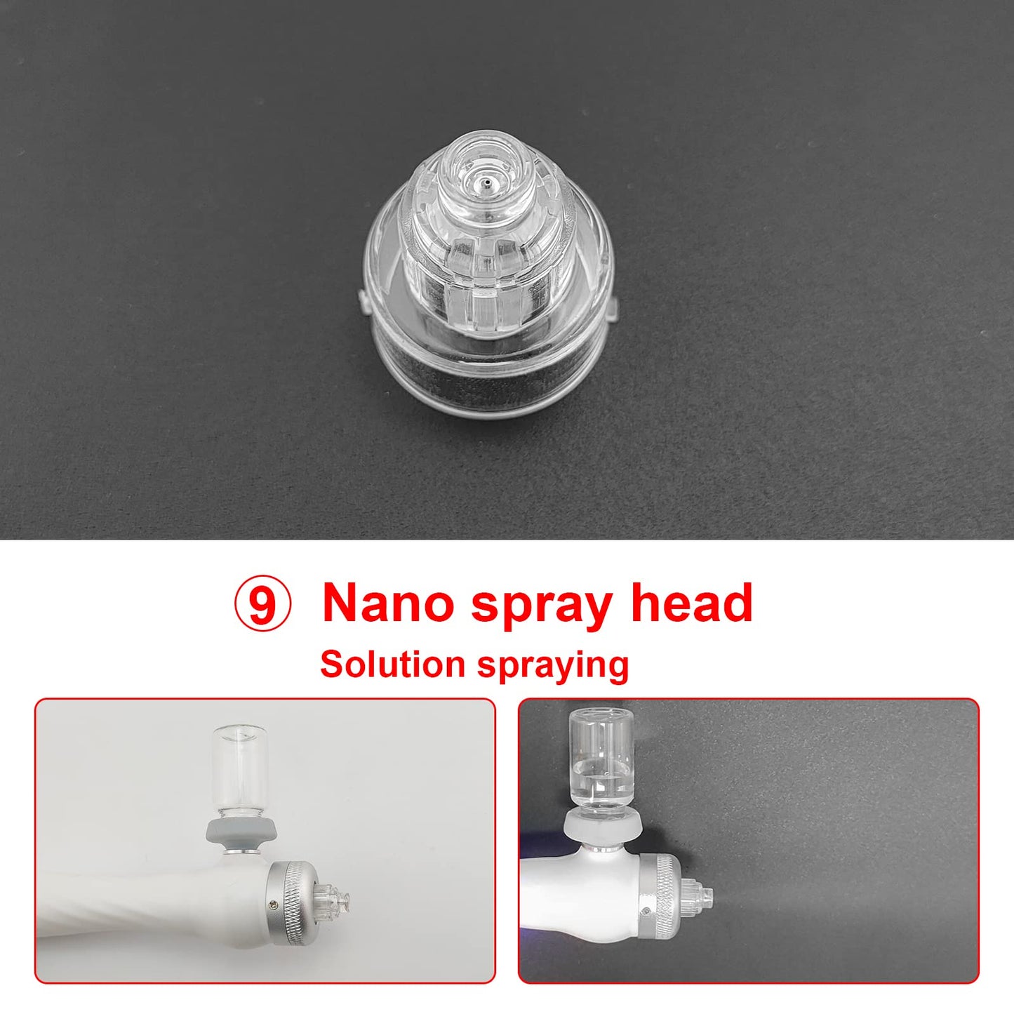 Face Care Machine Replacement Tips – 6 Hydra Dermabrasion, 2 Diamond Microdermabrasion, 1 Spray Cap for Aqua Peel & Water Scrub