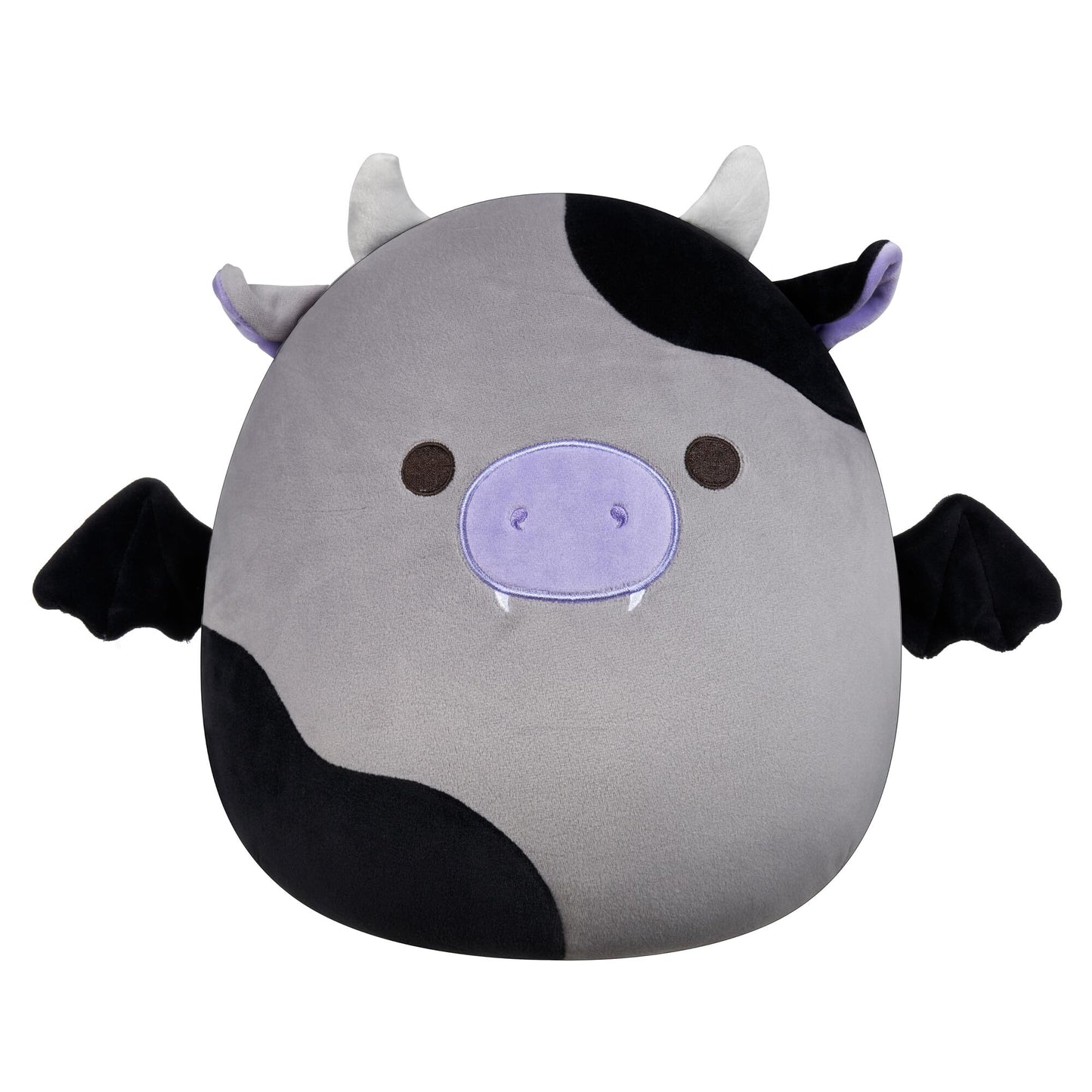Squishmallows Original 12-Inch Bridgette Grey and Black Cow Bat - Official Jazwares Plush (Medium-Sized)