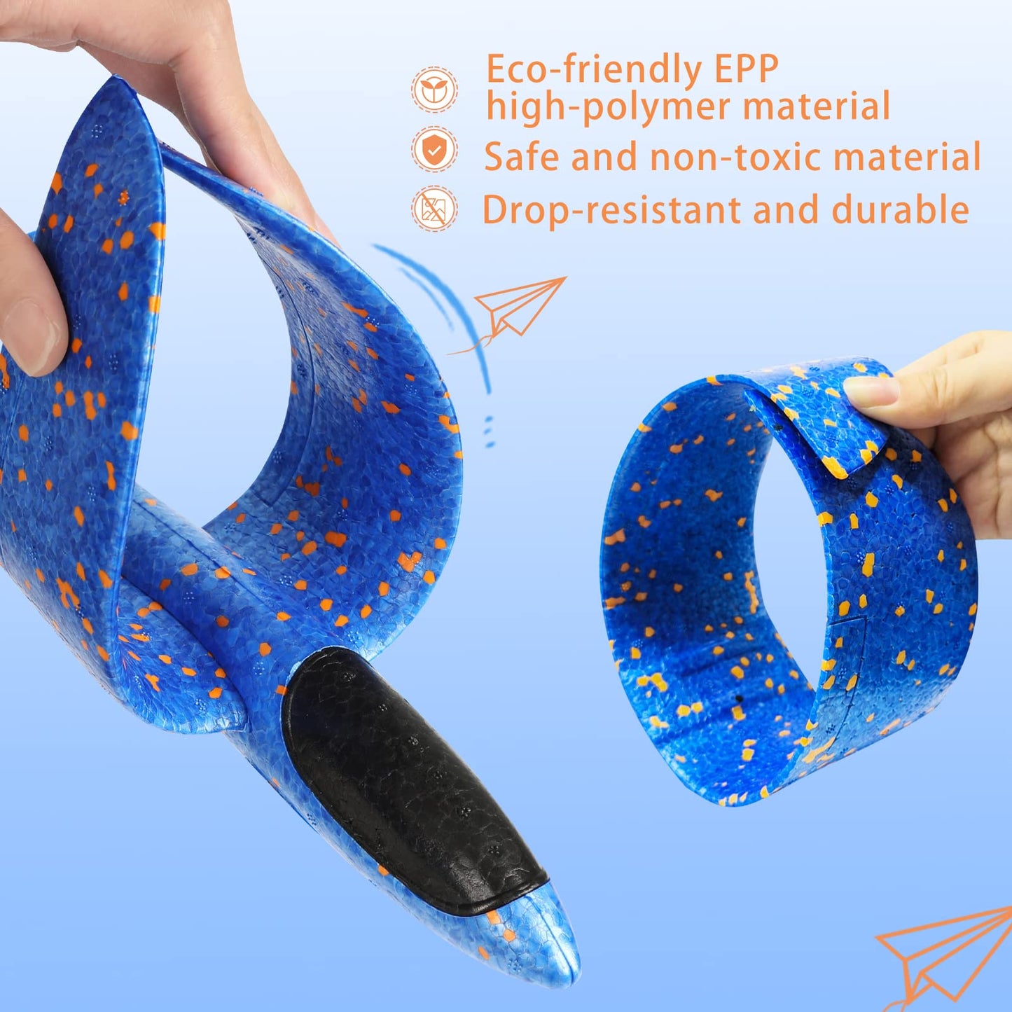 VCOSTORE 2-Pack 13.3" Foam Airplanes for Kids – Throwing Glider Planes Toy for Boys & Girls Ages 3-12, Outdoor Flying Fun