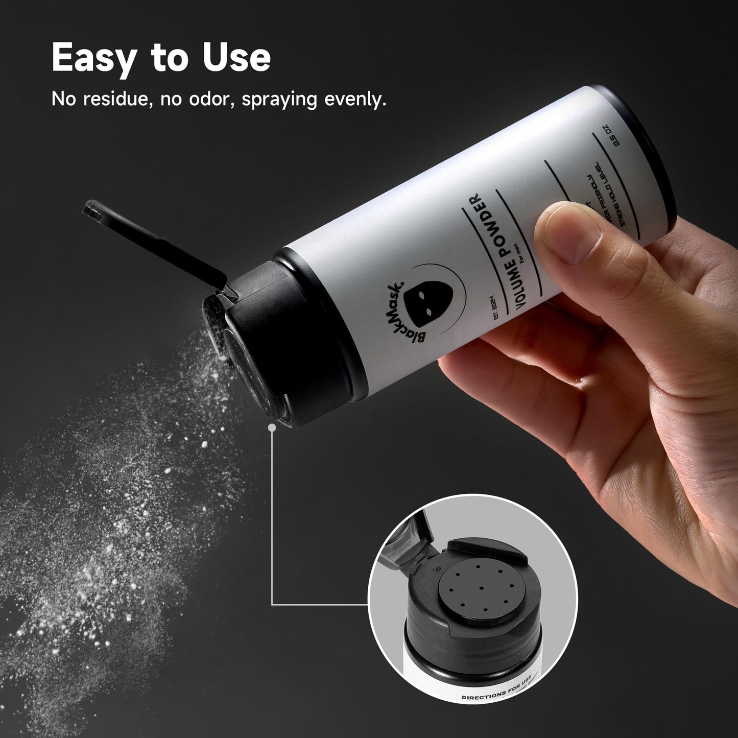 BlackMask Texture Powder for Men, Easy to Apply - Instantly Adds Texture & Volume, All-Natural Ingredients, Strong Hold, Hair Powder for Men