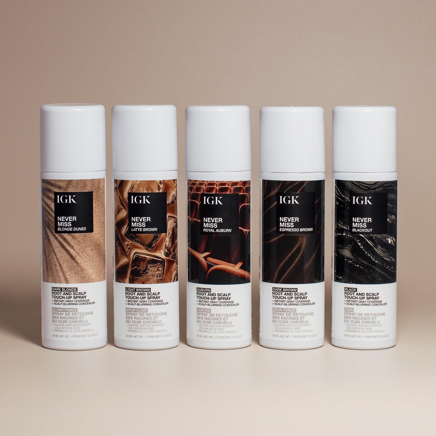 IGK NEVER MISS Root & Scalp Touch-Up Spray - Dark Blonde | Covers Grays & Thinning Roots | Waterproof, Sweat-Resistant, Non-Flaking | With Biotin, Rosemary & Squalane | 2oz