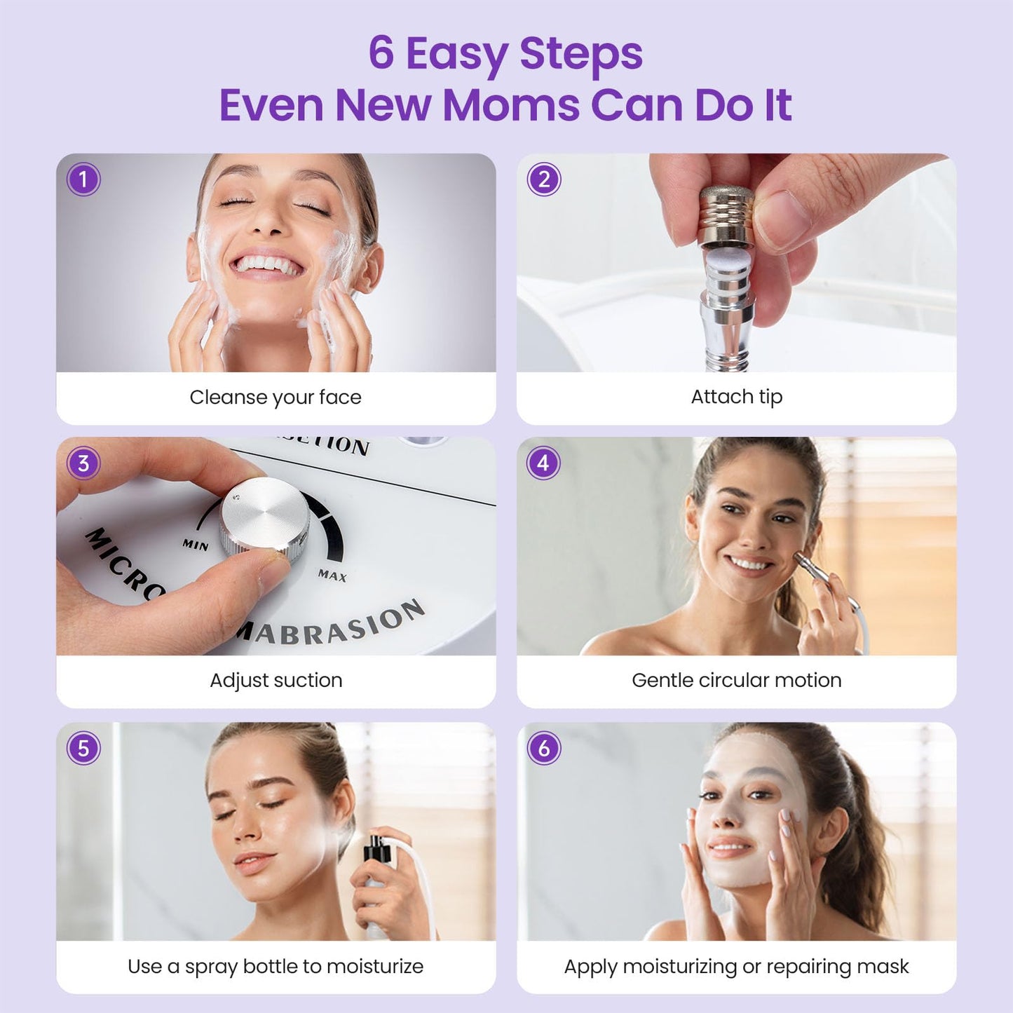 UNOISETION Diamond Microdermabrasion Machine Professional, 3 in 1 Dermabrasion Facial Peeling Skin Care Device for Salon Personal Home Use