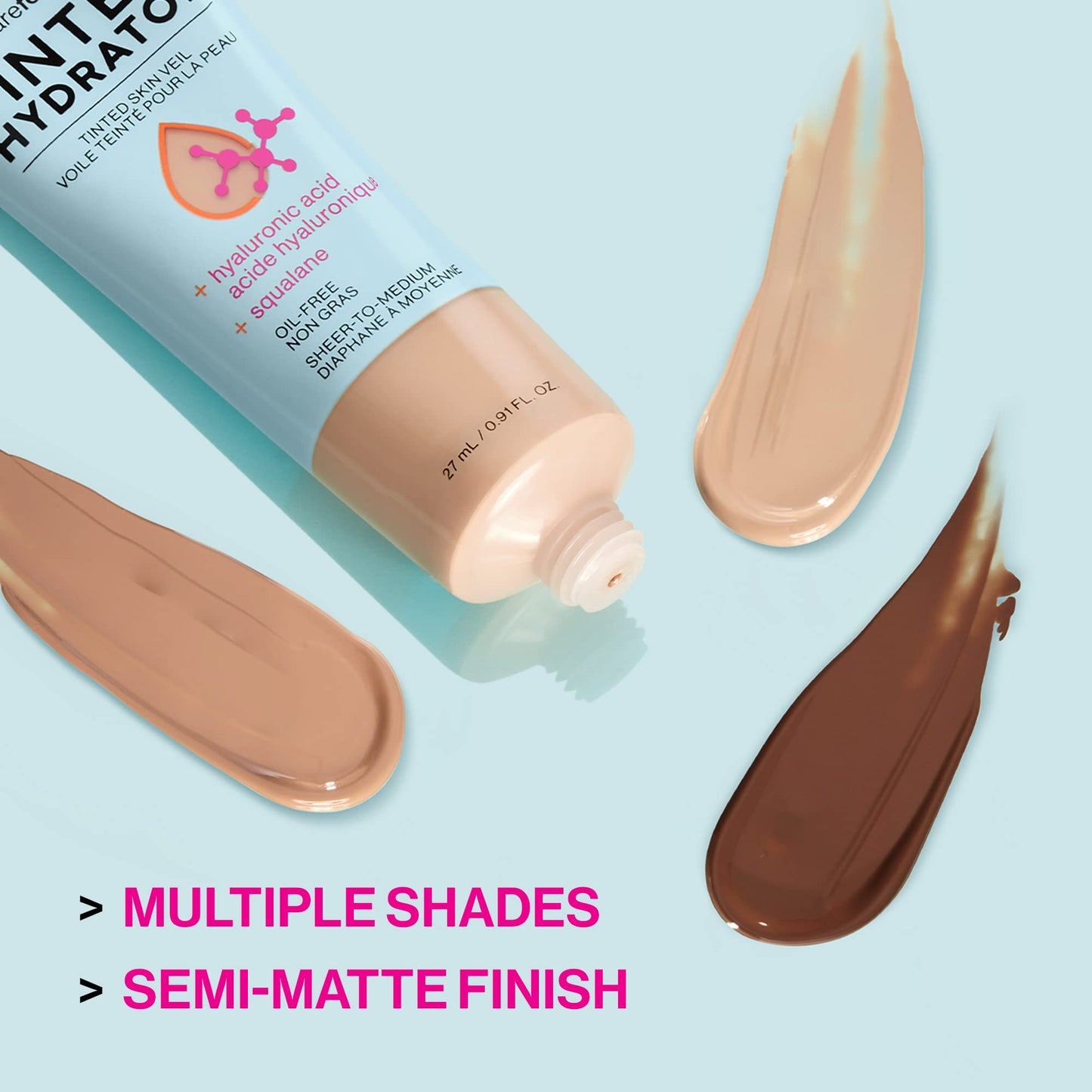 Wet n Wild Bare Focus Tinted Hydrator - Sheer-to-Medium Coverage, Lightweight Skin Veil with Hyaluronic Acid & Vegan Squalane, Semi-Matte, Light Medium