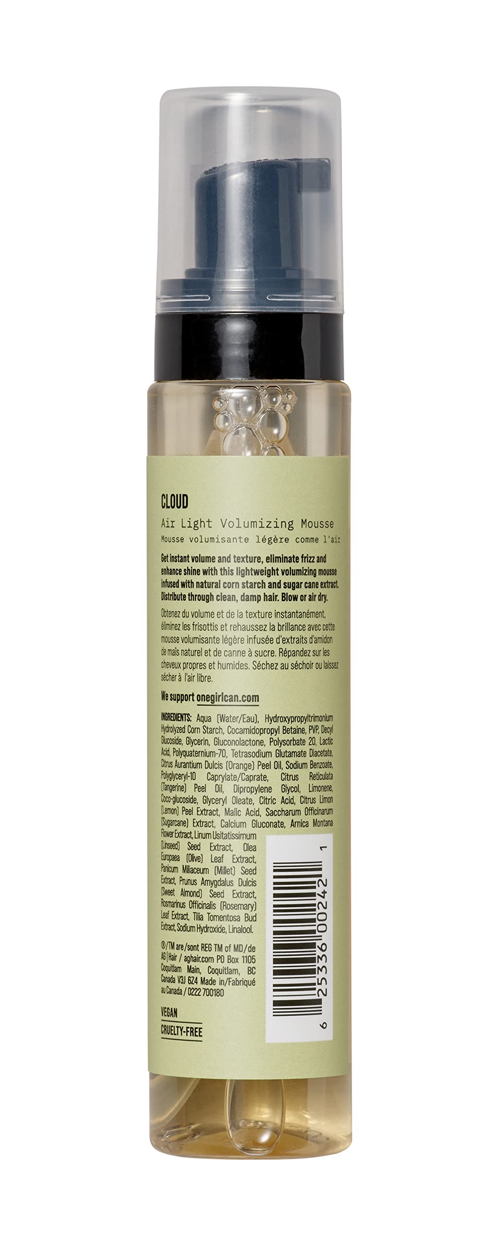 AG Care Cloud Air Light Volumizing Mousse, 3.6 Fl Oz