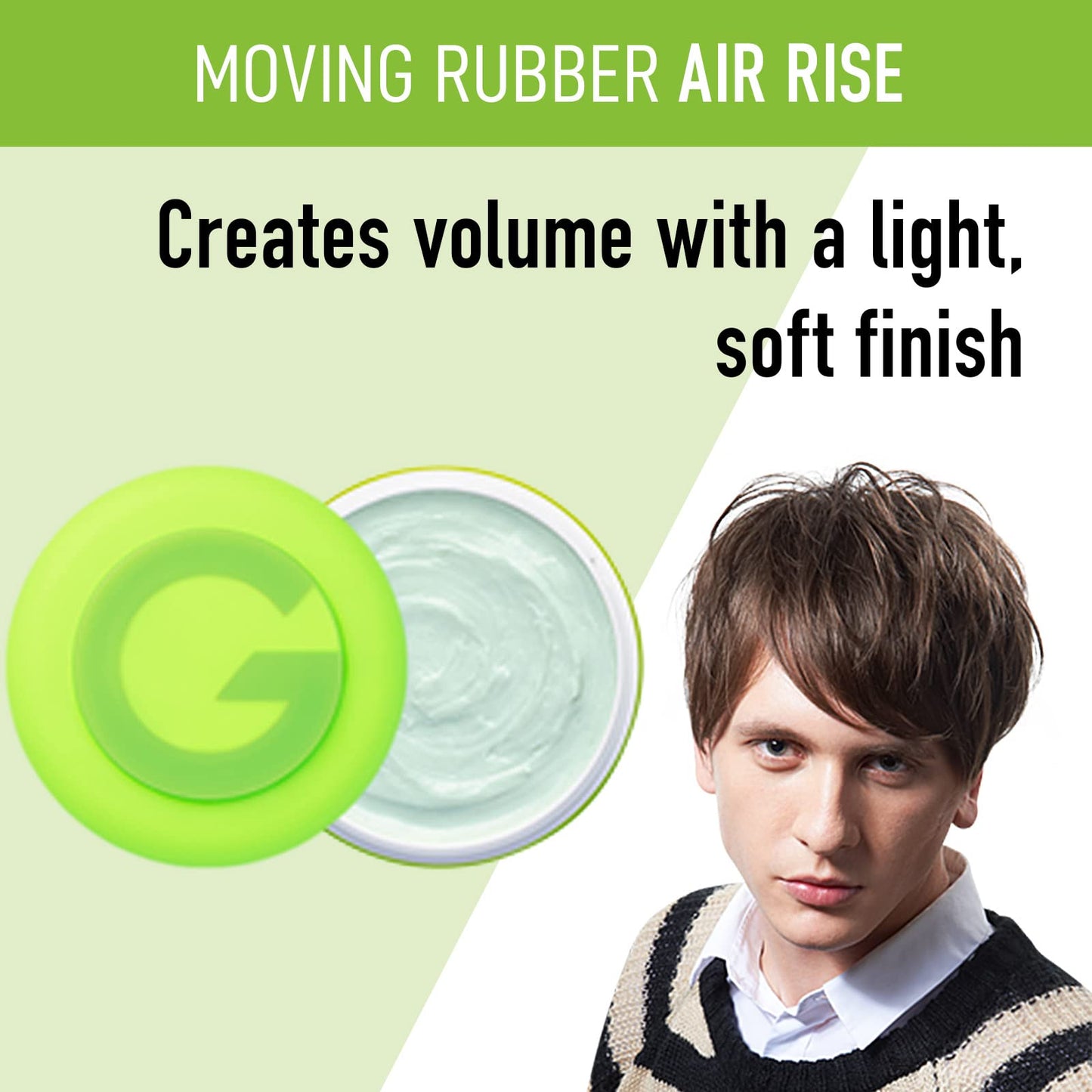 GATSBY Moving Rubber Air Rise Hair Wax, English Version, 80g/2.8oz