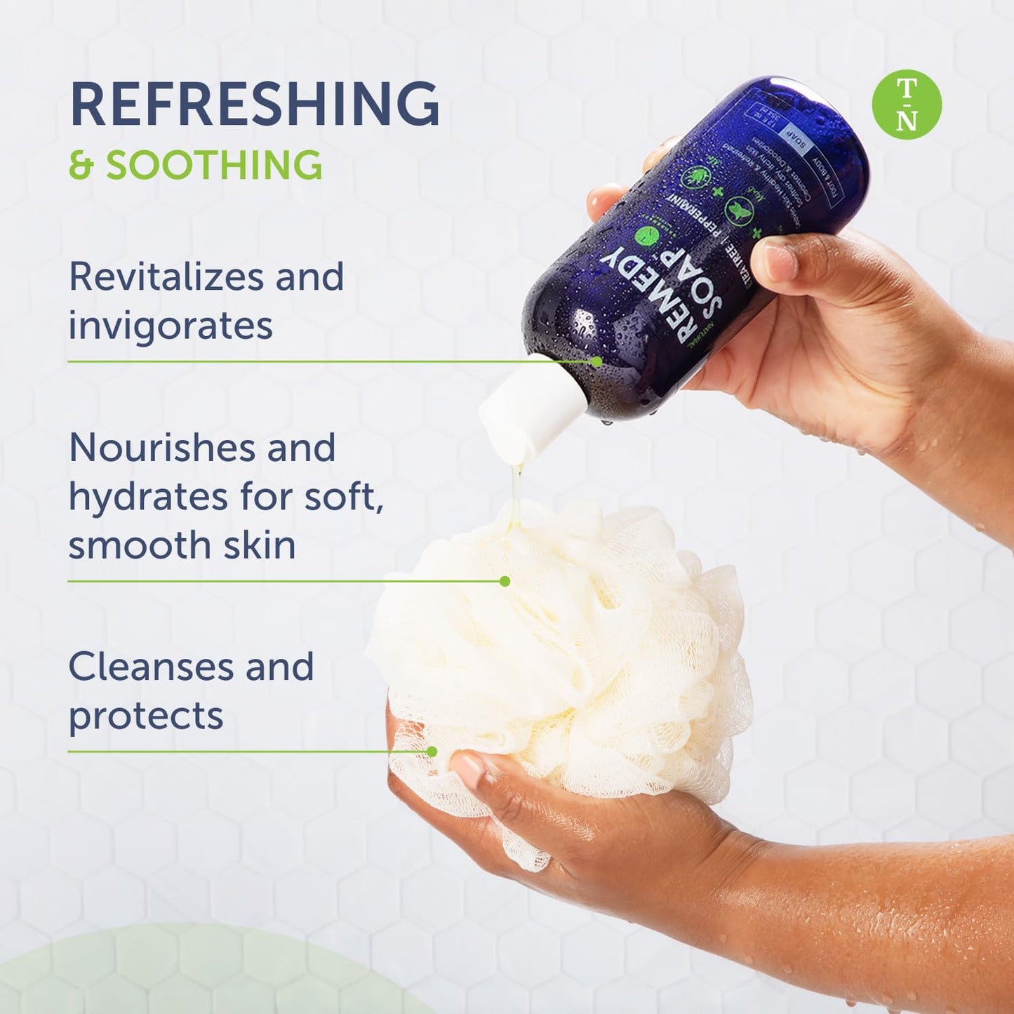 Truremedy Naturals 12oz Tea Tree Oil Body Wash – Invigorating Peppermint, Aloe & Eucalyptus Shower Gel Cleanser for Men & Women