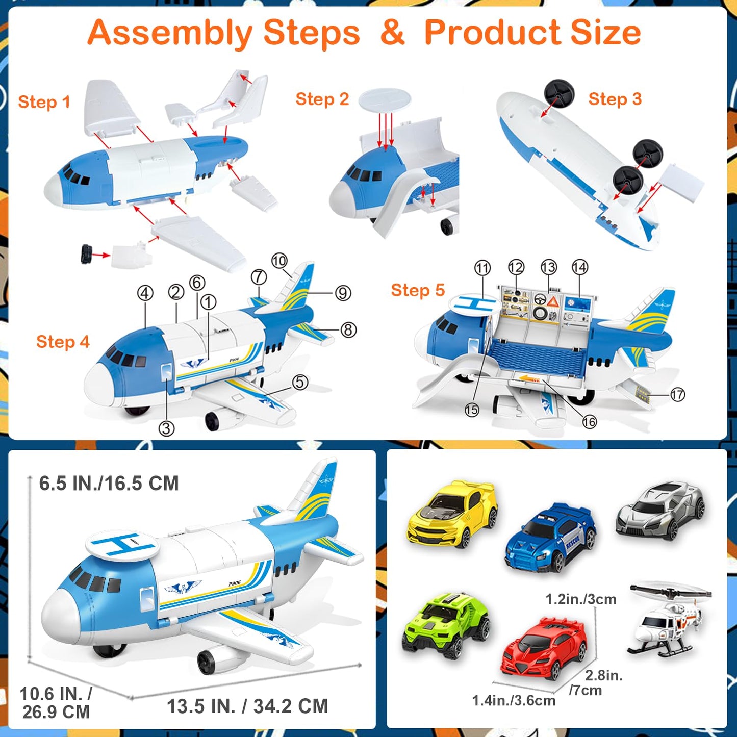 Airplane Toy for Toddlers & Kids, Ages 2-7 – Fun Plane Toy for Boys & Girls, Birthday Gift, Airplane Toys for 3-5 Year Olds