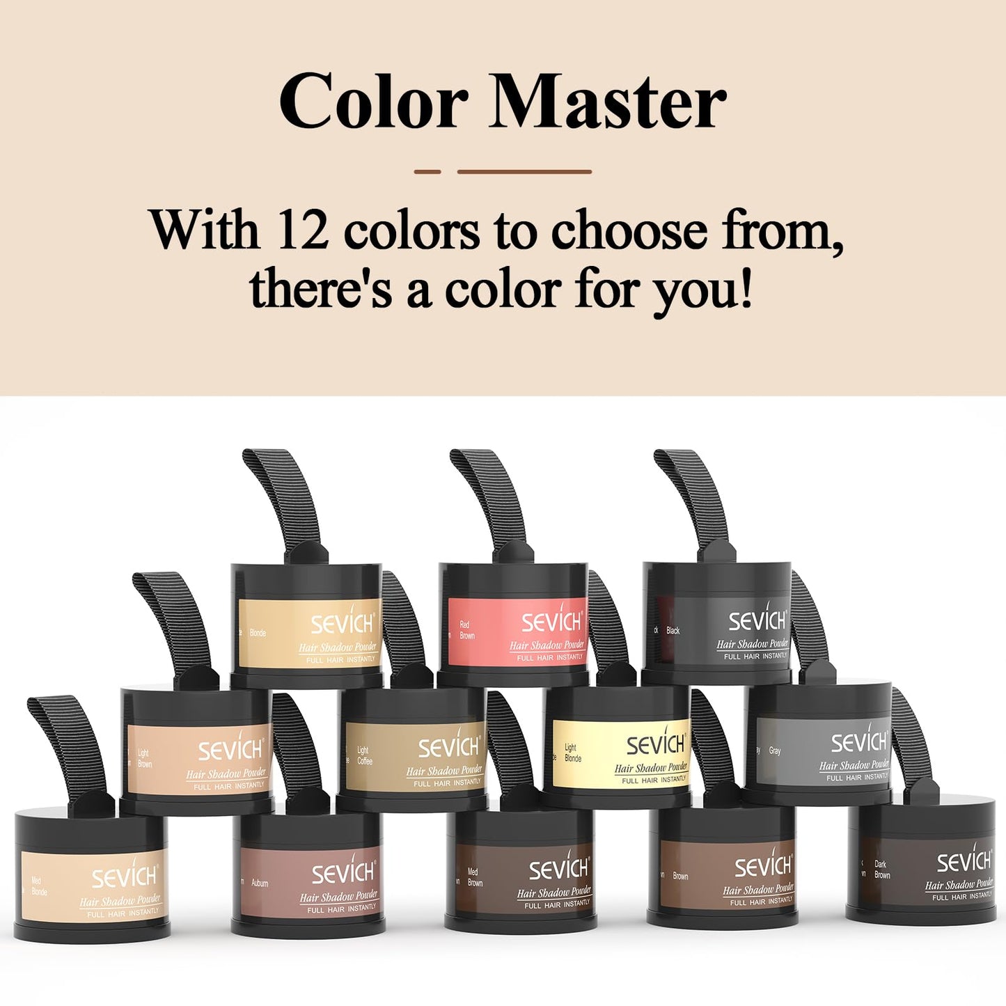 SEVICH Hairline Shadow Powder – Instant Grey Root Concealer for Hairline, Beard & Eyebrows | Covers Thinning Areas, Wind & Sweatproof, Dark Brown