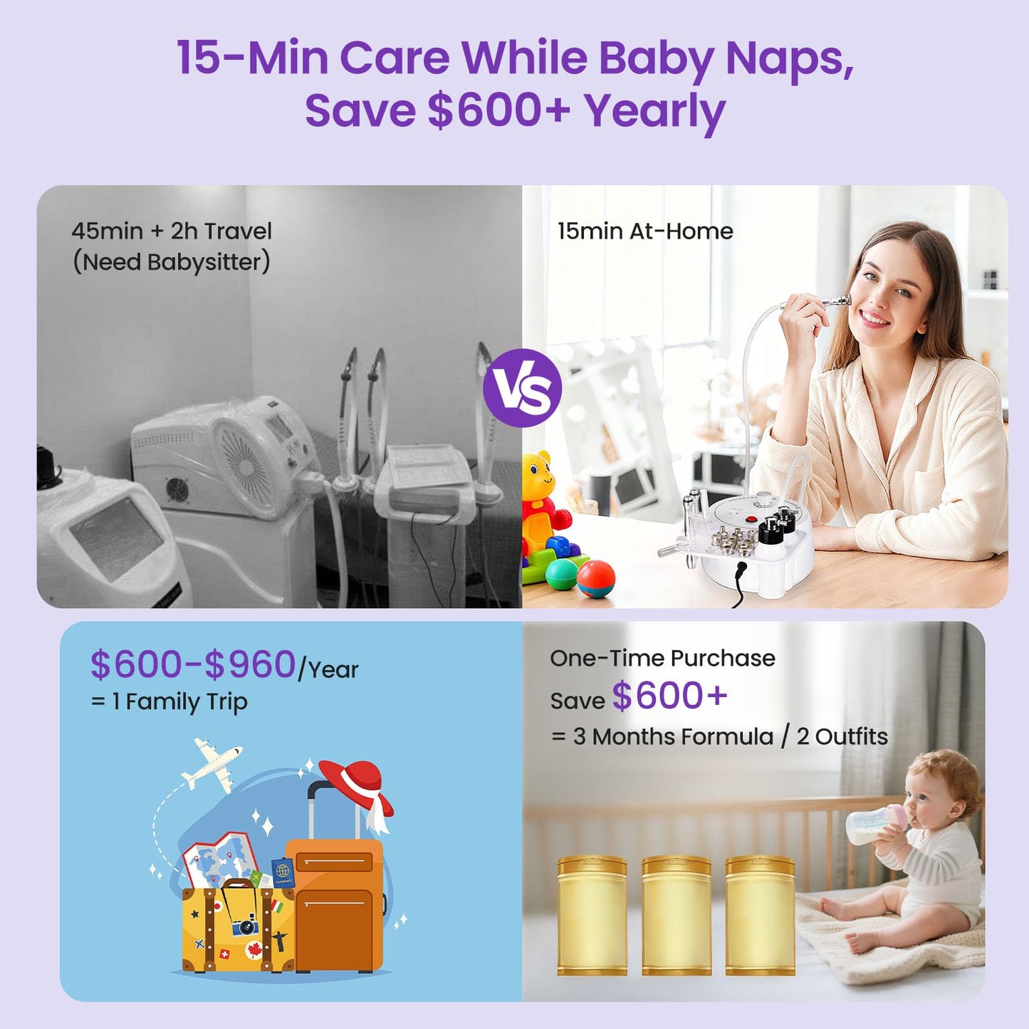 UNOISETION Diamond Microdermabrasion Machine Professional, 3 in 1 Dermabrasion Facial Peeling Skin Care Device for Salon Personal Home Use