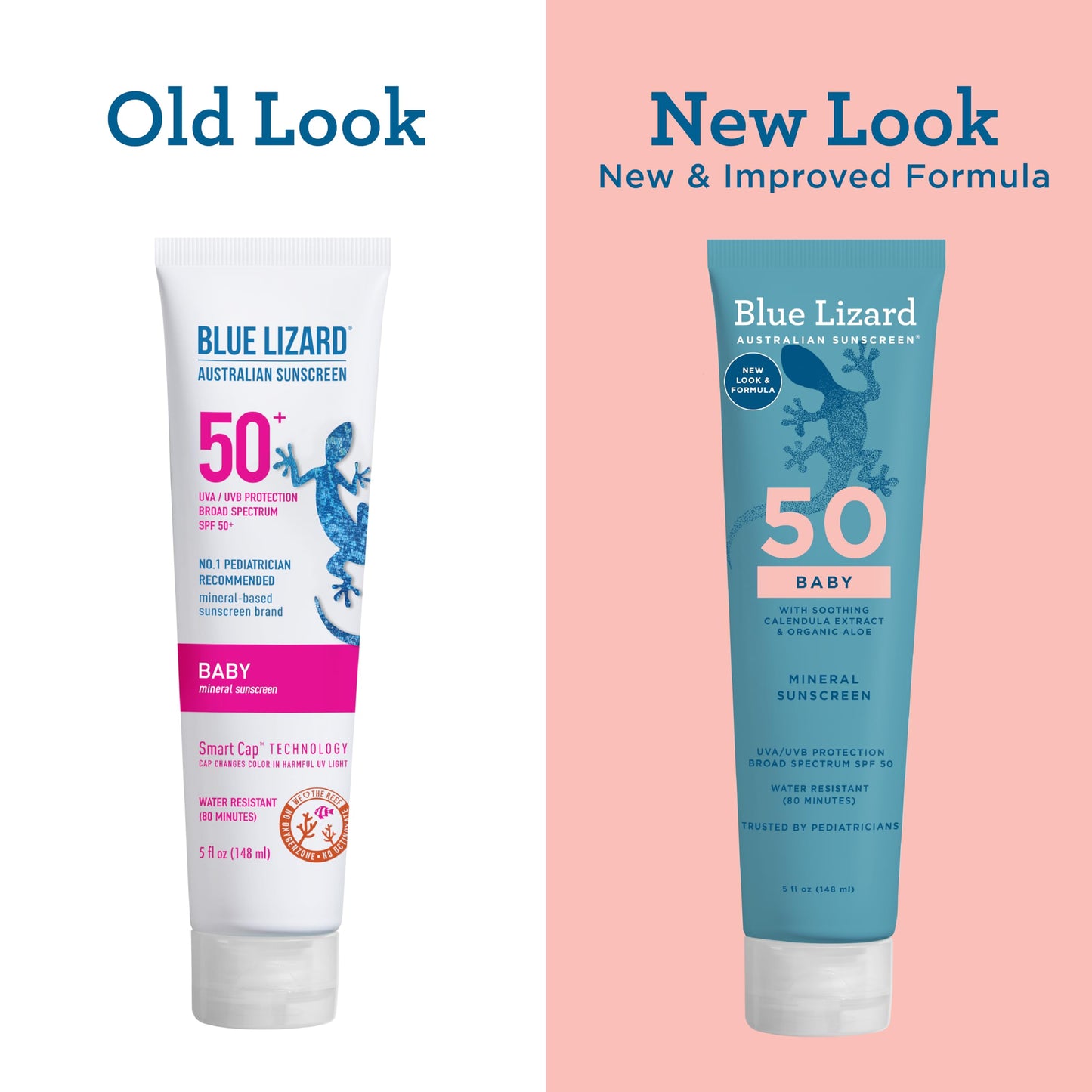 Blue Lizard Baby Mineral Sunscreen SPF 50+ with Zinc Oxide, Water Resistant, Fragrance Free, UVA/UVB Protection, Smart Cap Tech, 5 oz Tube