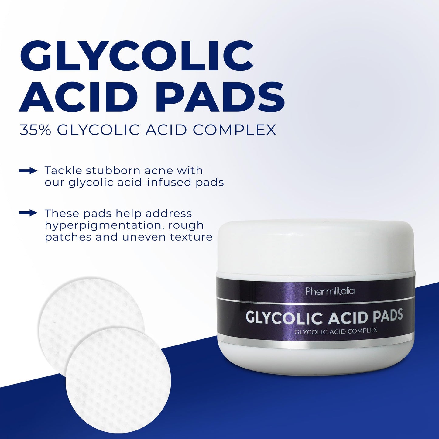 Glycolic Acid Pads - Resurfacing Pads for Face 35% - Exfoliating Peel Pad for Body and Dark Spots - Fine Lines and Wrinkles - 60 Count