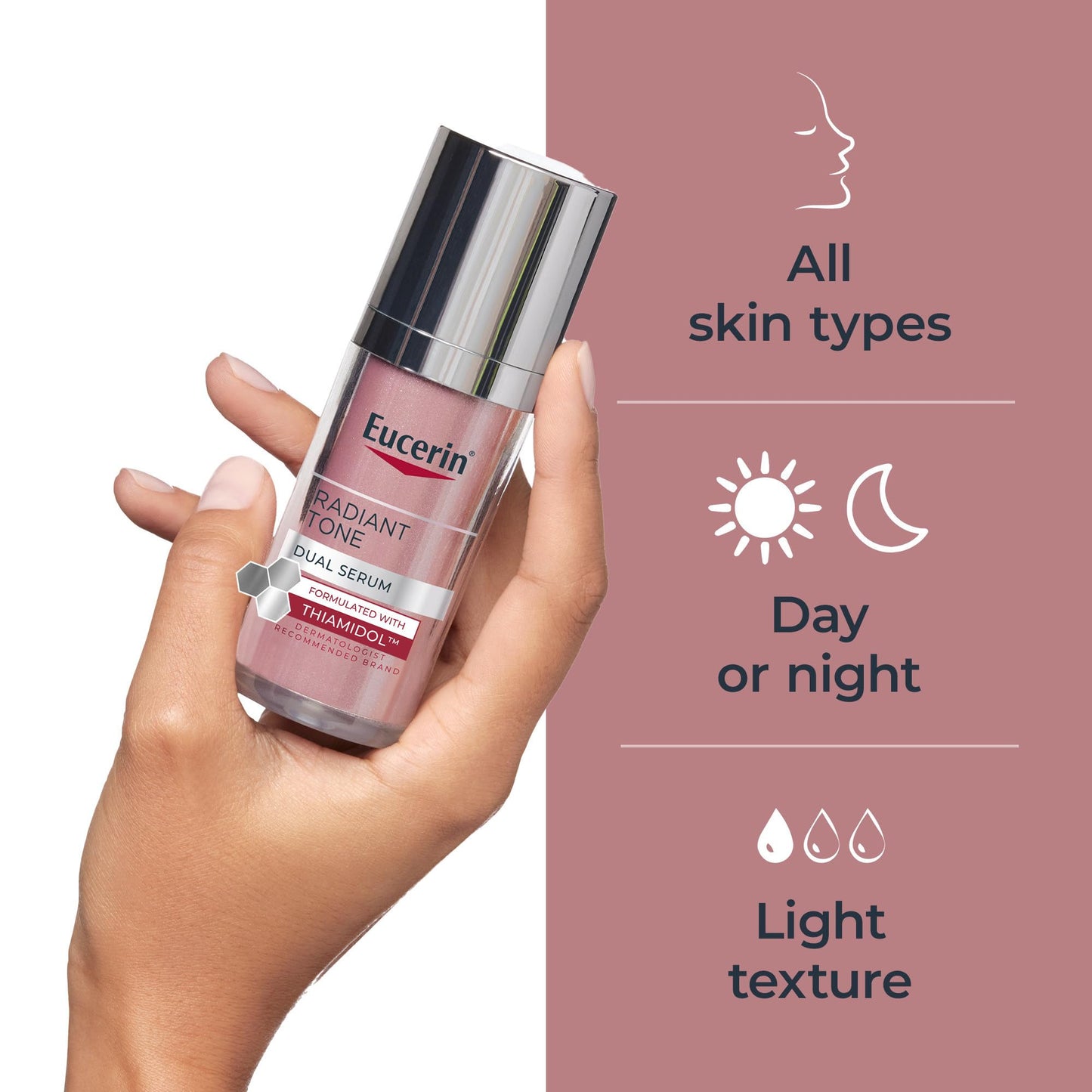 Eucerin Radiant Tone Dual Serum – Dark Spot Corrector with Thiamidol & Hyaluronic Acid, Reduces Persistent Dark Spots, 1 fl. oz.