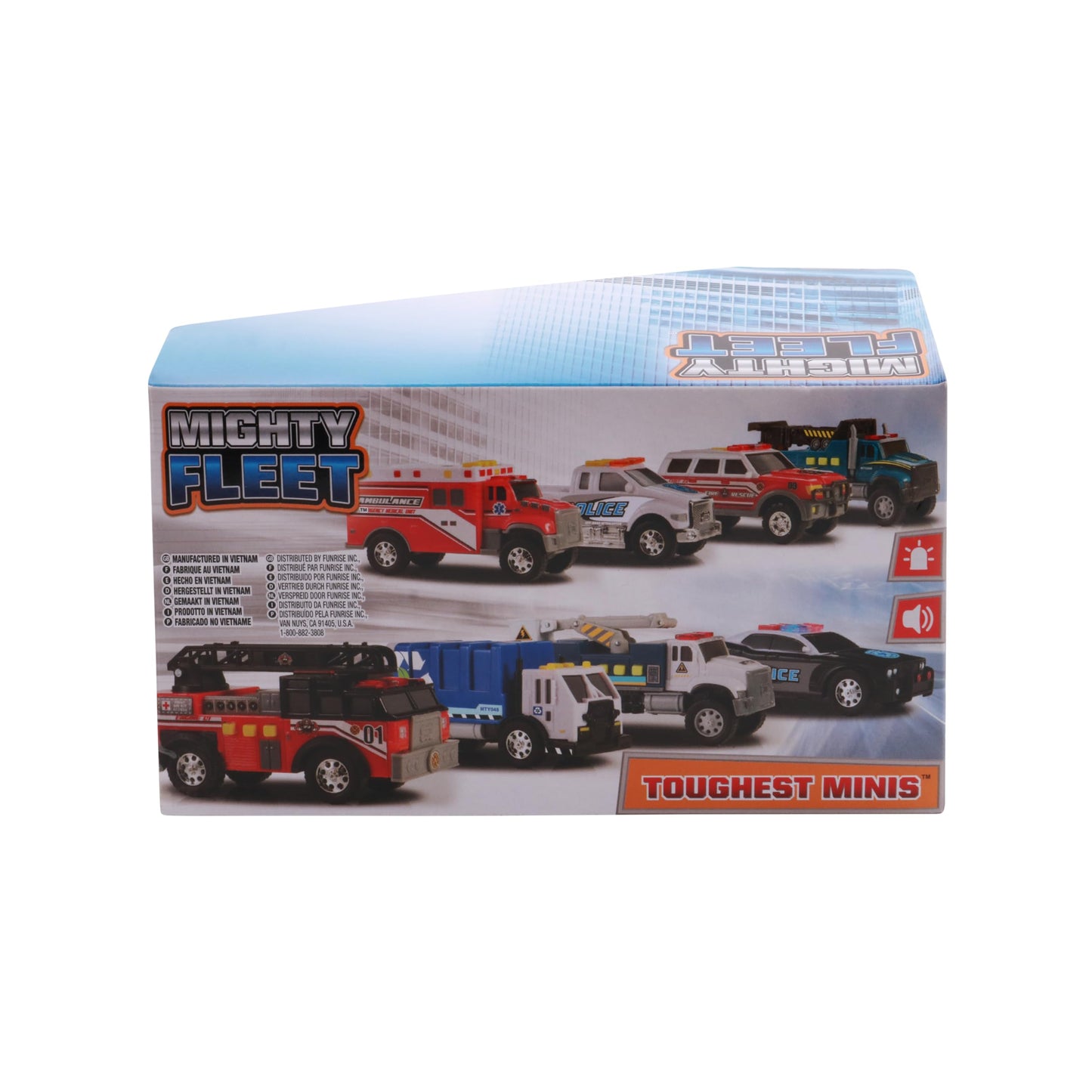 Mighty Fleet Toughest Minis 5" Tough Cab Ambulance Toy w/Lights & Sounds, Realistic Design & Batteries Included - Age 3+