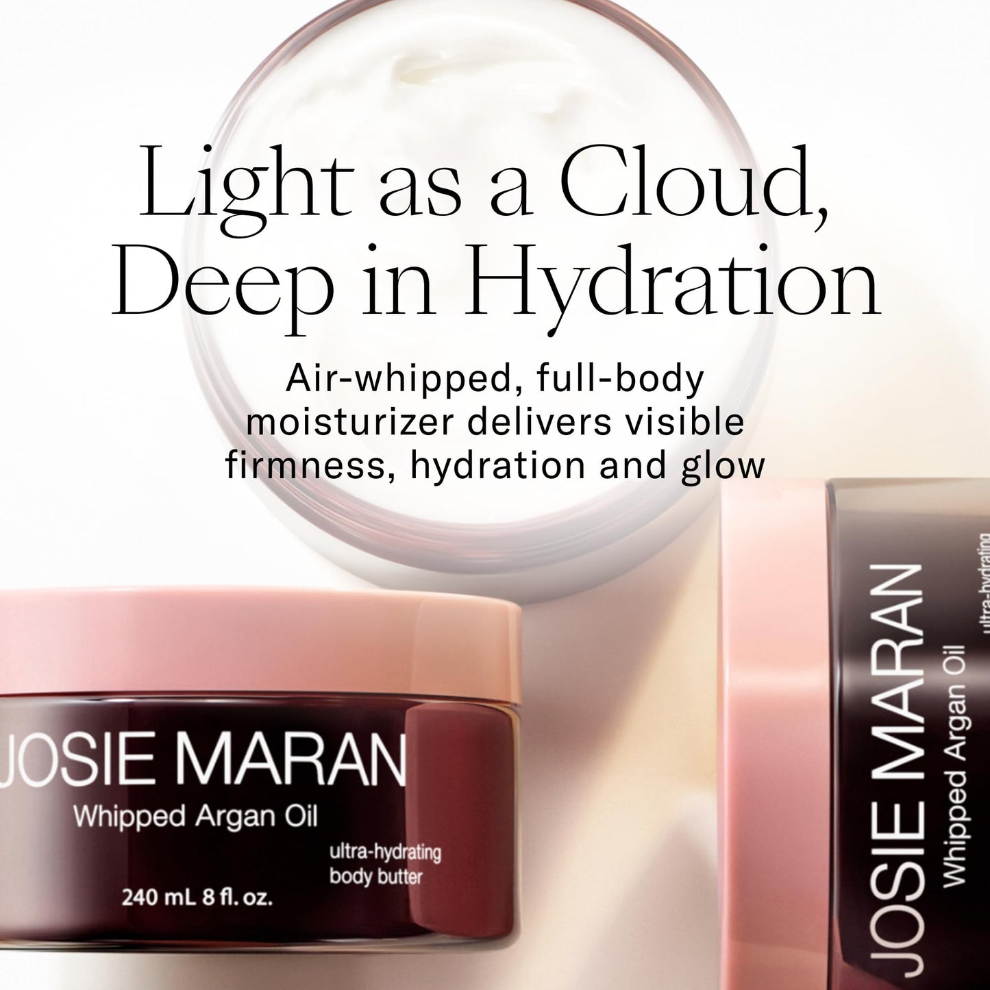 Josie Maran 4-Piece Whipped Argan Oil Body Butter – Firming Cream with Shea & Avocado Oil, Cruelty-Free Skincare, 4 oz Each