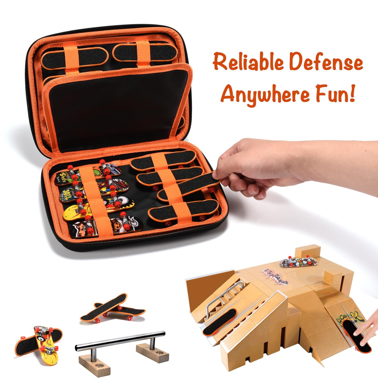 Klawdsky Fingerboard Case for Teck Deck Ultra DLX Finger Skateboards, Storage Case Compatible with 16pcs Mini Skateboards