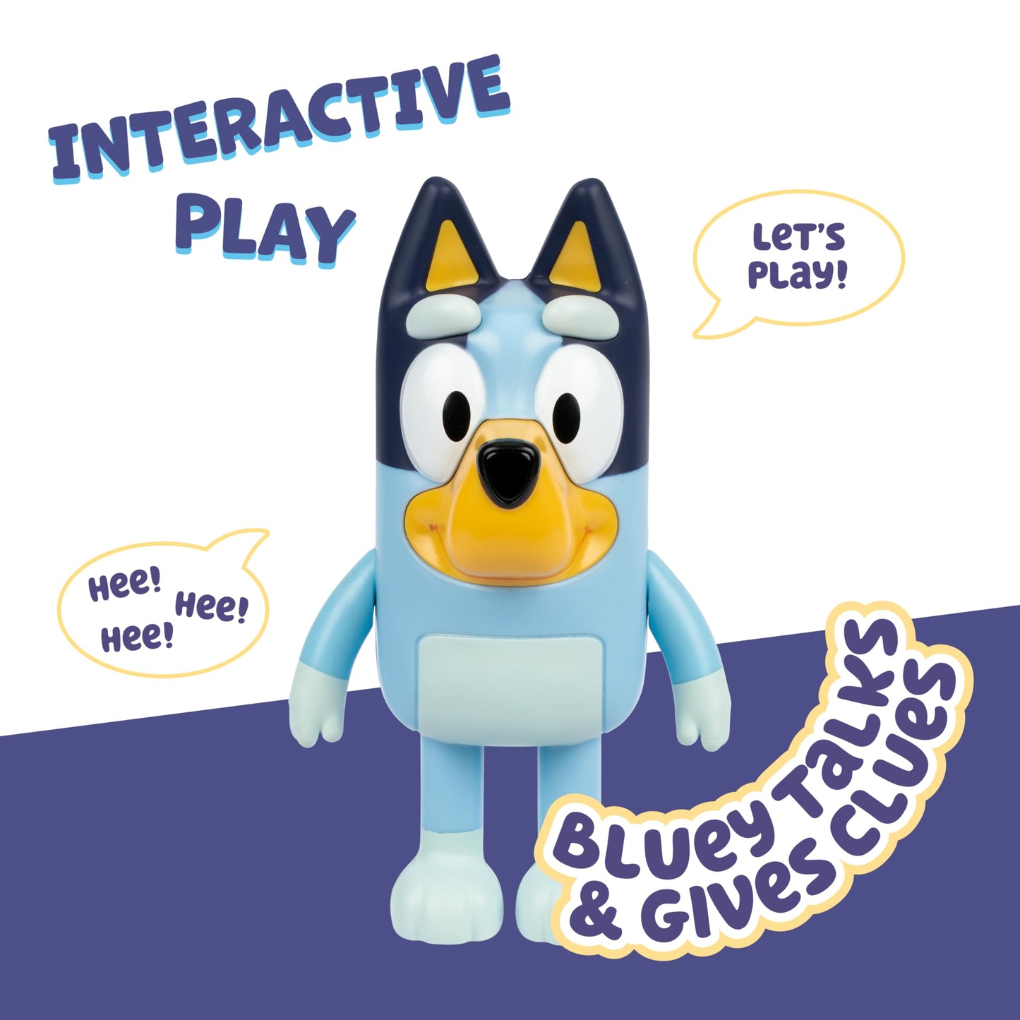 Bluey Game Hide and Seek Electronic Figure, Articulated, Musical Kids Figurines with Dance Mode, Interactive Play Toddler Figurine Toys for Ages 3+