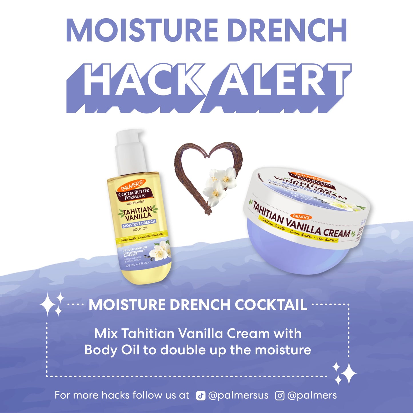 Palmer's Cocoa Butter Body Cream, Tahitian Vanilla, 8.8oz – 72Hr Hydration with Shea Butter & Vitamin E, Soothes Dry Skin, Dermatologist Approved