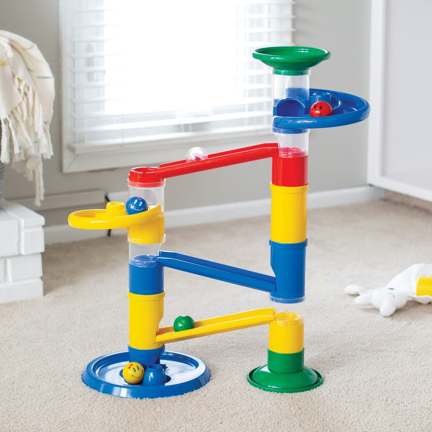 MindWare Junior Marble Run – My First Marble Run Set for Toddlers, Oversized Track Pieces & 5 Giant Marbles, Ages 12+
