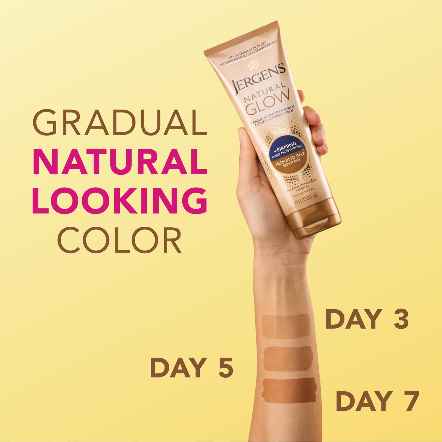 Jergens Natural Glow + Firming Daily Moisturizer Medium to Tan Skin Tones 7.5oz