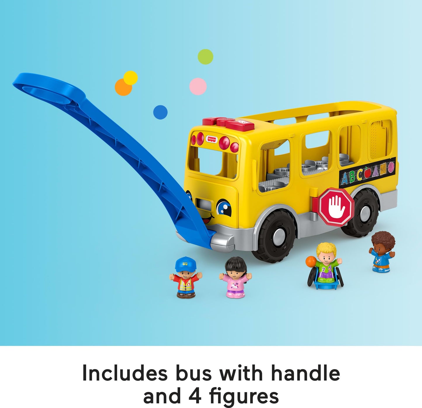 Fisher-Price Little People Toddler Learning Toy, Big Yellow School Bus Pull-Along Vehicle & 4 Figures for Kids Ages 1+ Years, Multilanguage Version